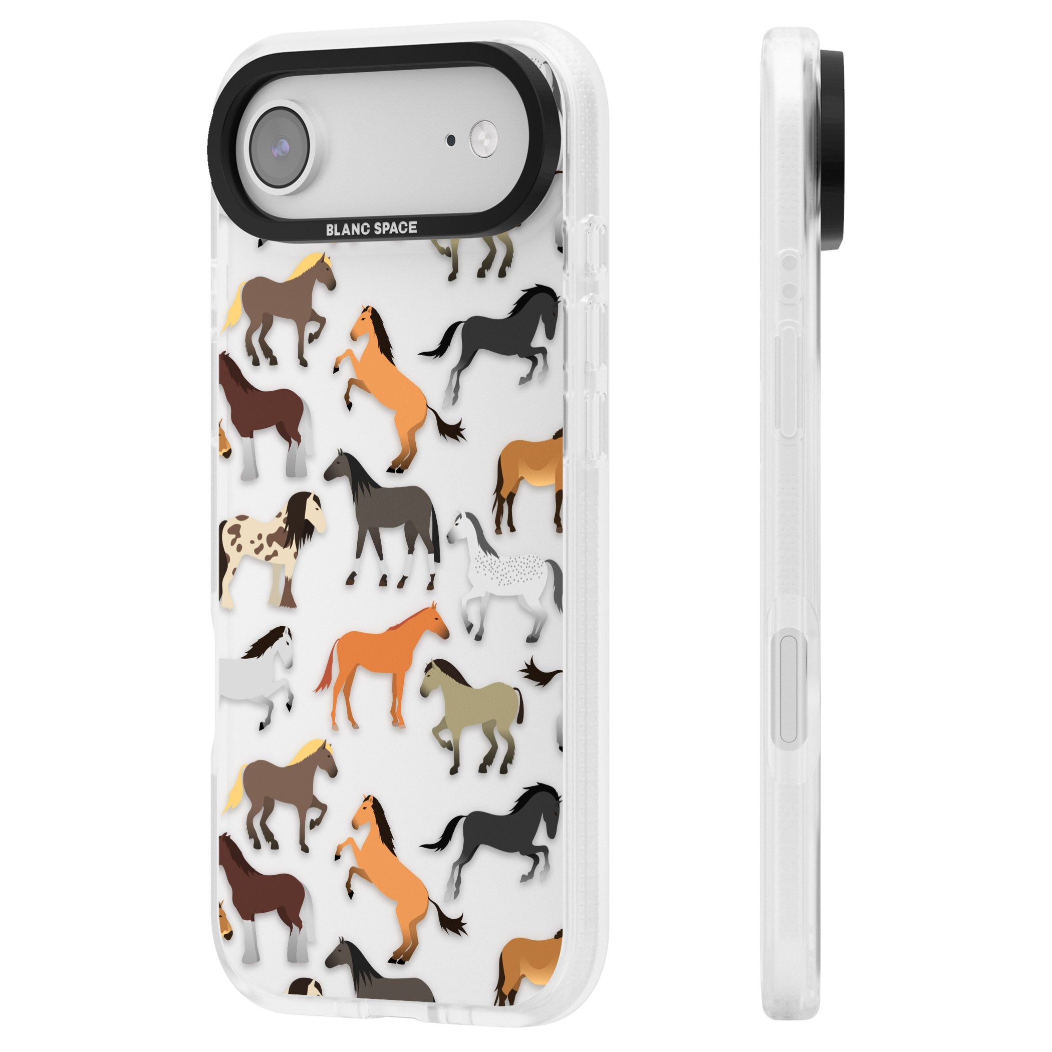 Horse Pattern iPhone 17 Air Impact Air Clear Phone Case Side Profile