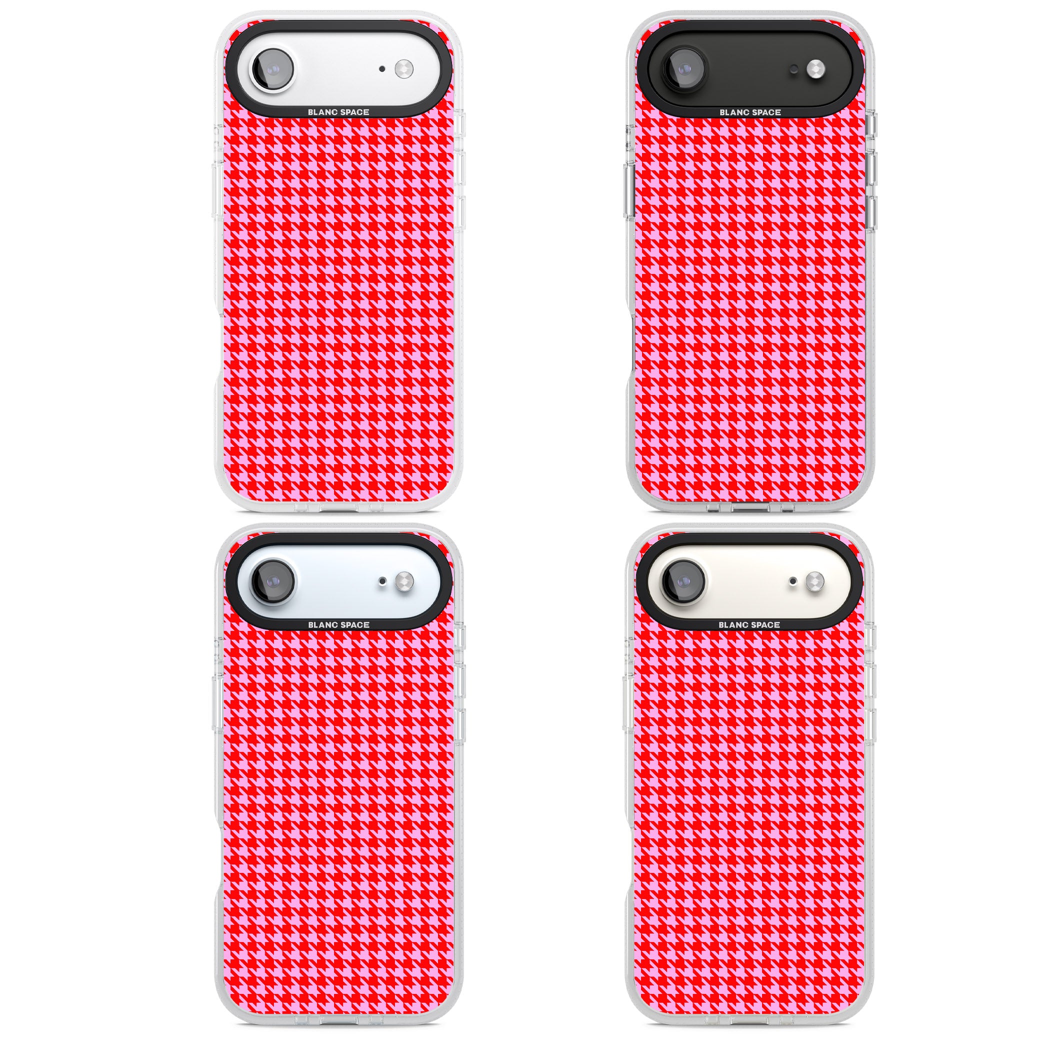 Neon Pink & Red Houndstooth iPhone 17 Air Impact Air Clear Phone Case APT Impact Protection