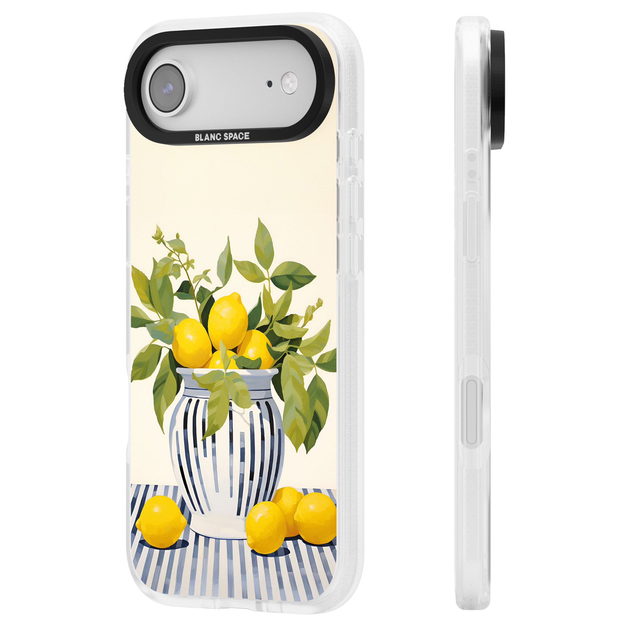 Lemon Plant Vase iPhone 17 Air Impact Air Clear Phone Case Side Profile