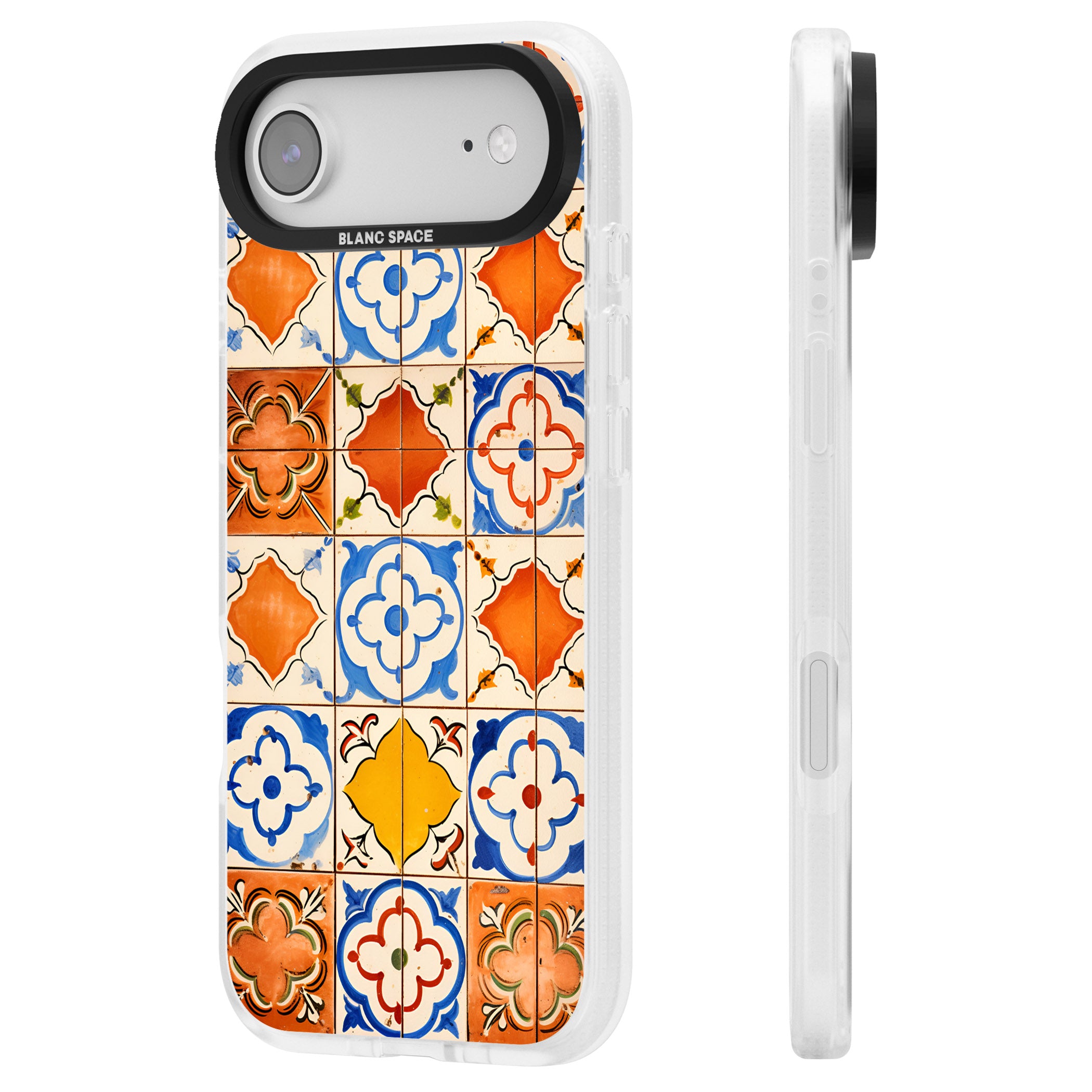 Spanish Mosaic Tiles iPhone 17 Air Impact Air Clear Phone Case Side Profile