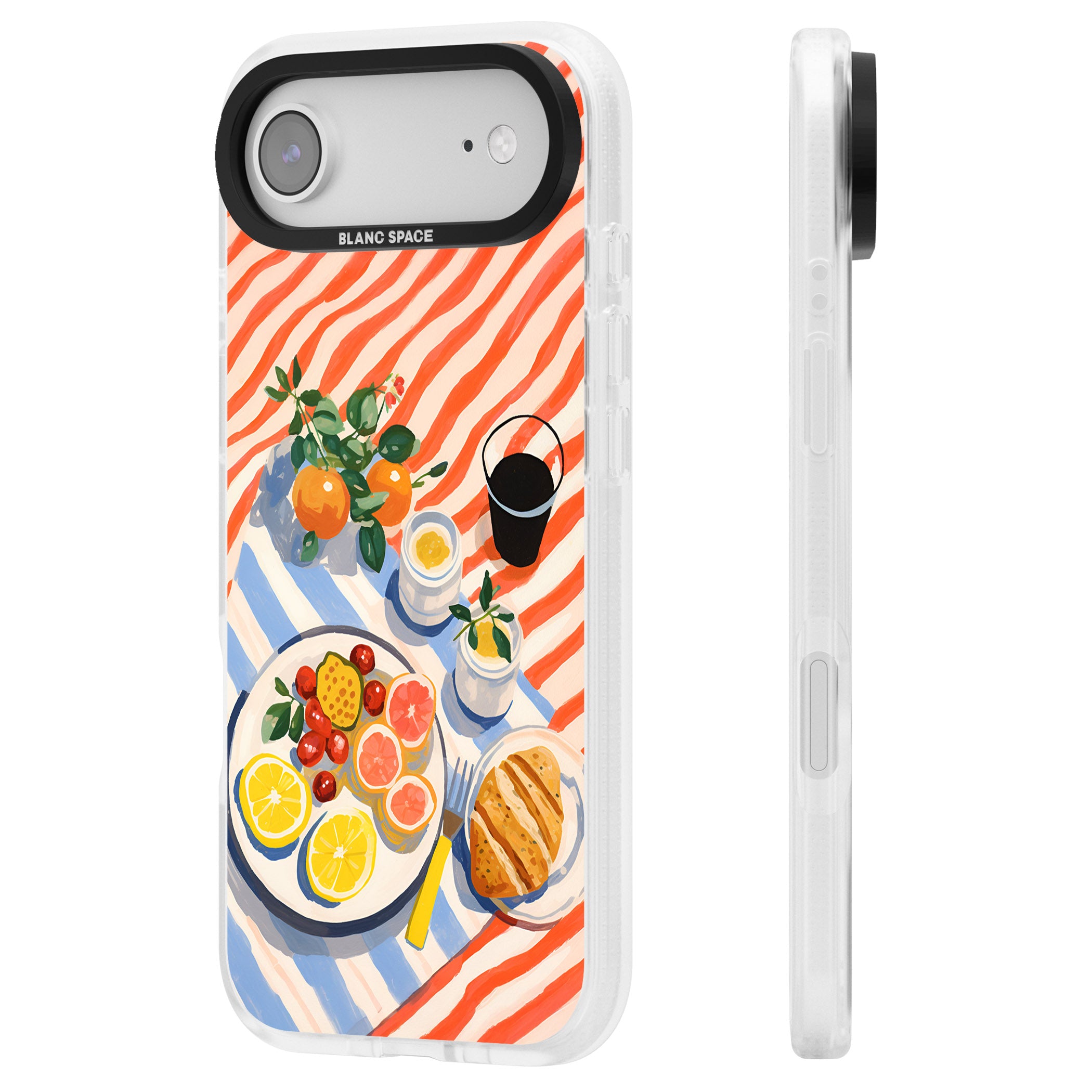 Citrus Picnic iPhone 17 Air Impact Air Clear Phone Case Side Profile