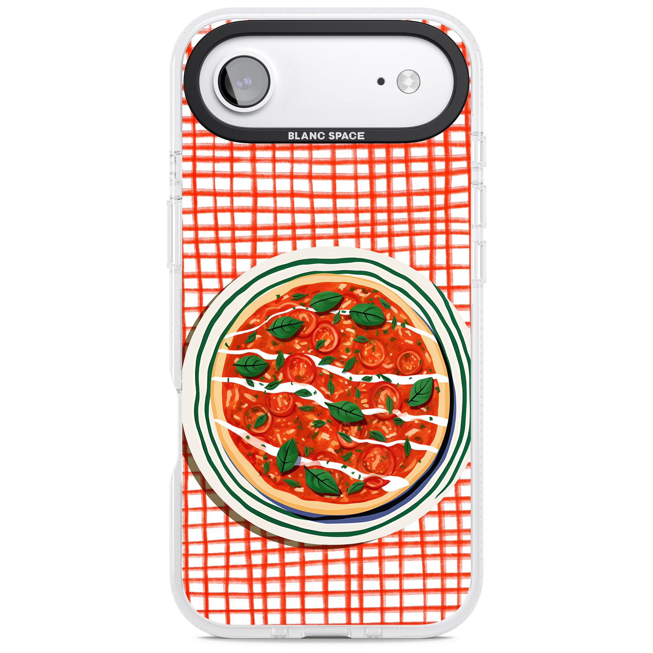 Margherita On Red Check iPhone 17 Air Impact Air Clear Phone Case