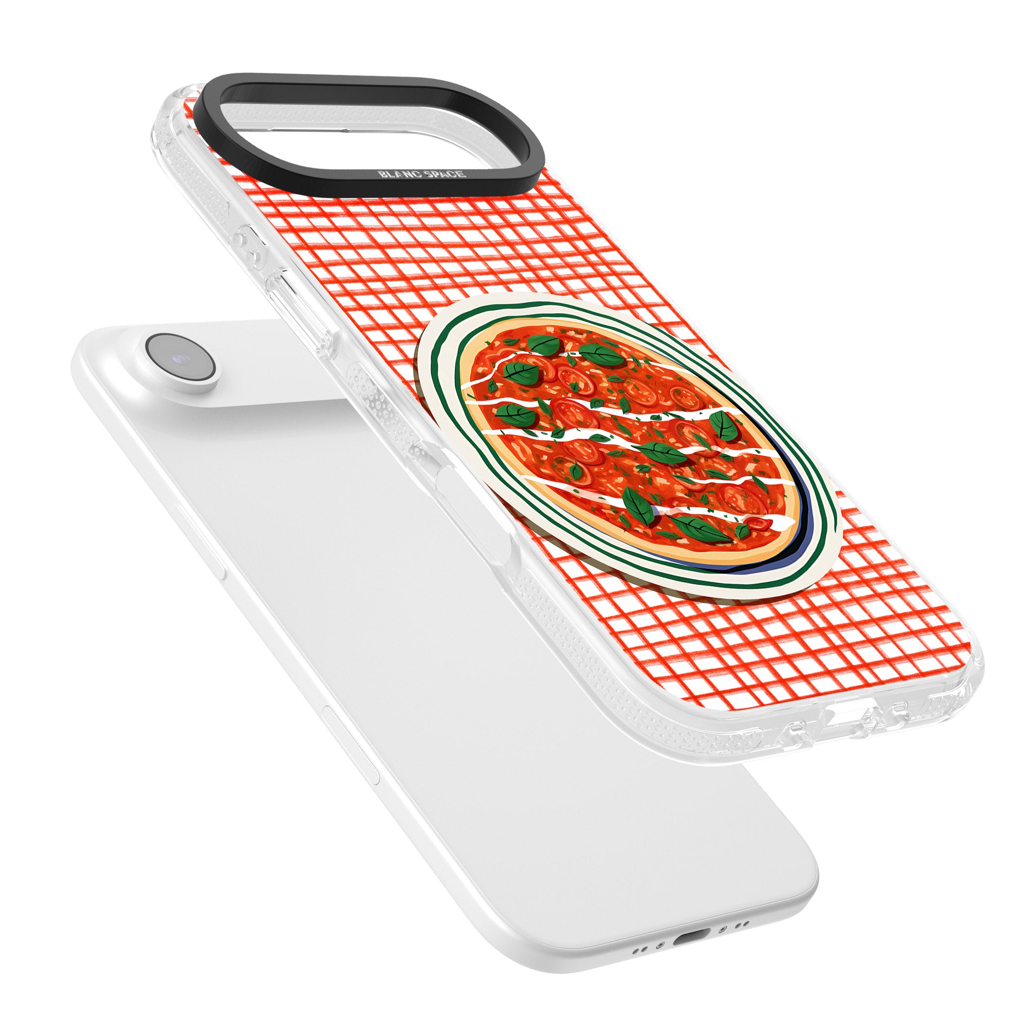 Margherita On Red Check iPhone 17 Air Impact Air Clear Phone Case Colours