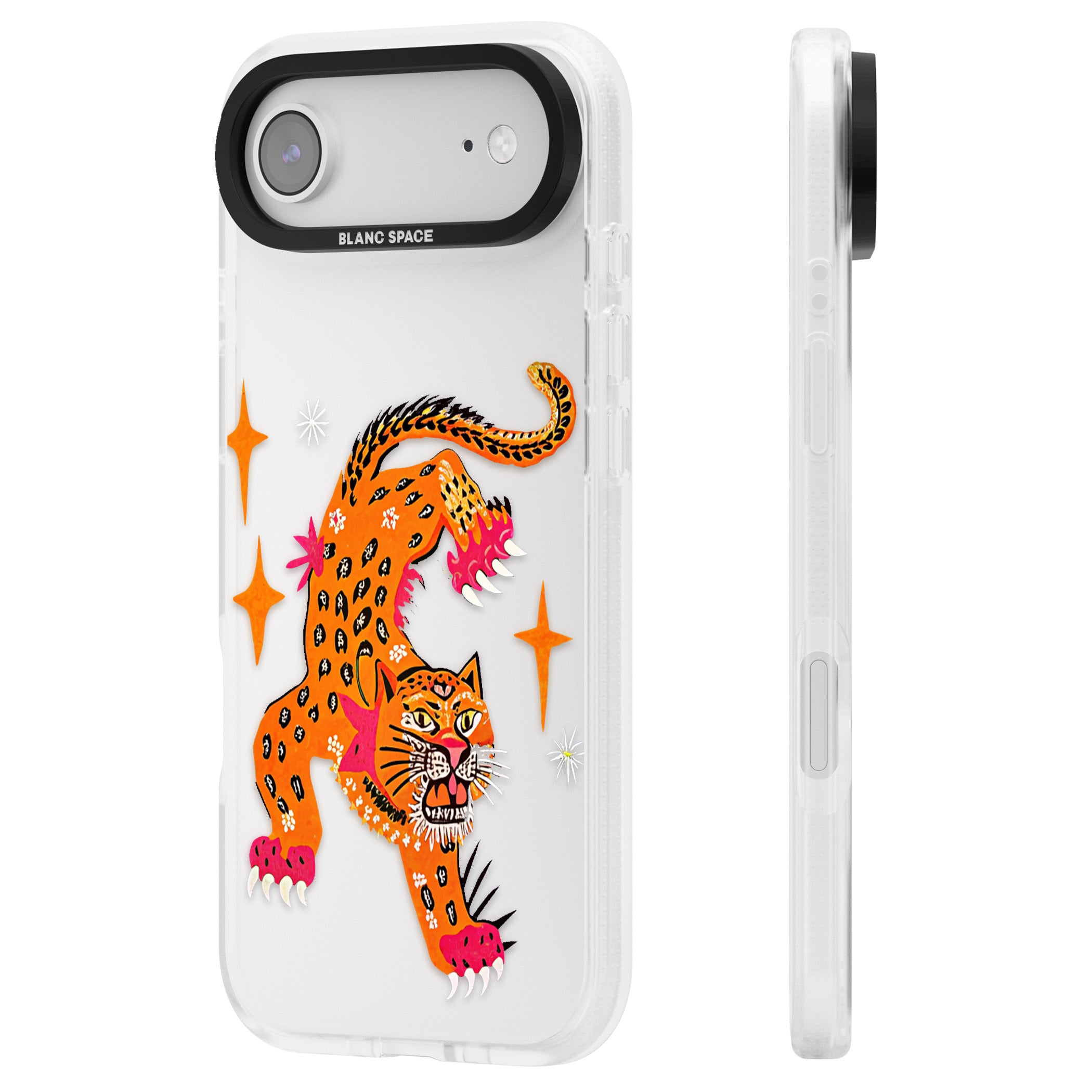 Fierce Jaguar Clear iPhone 17 Air Impact Air Clear Phone Case Side Profile