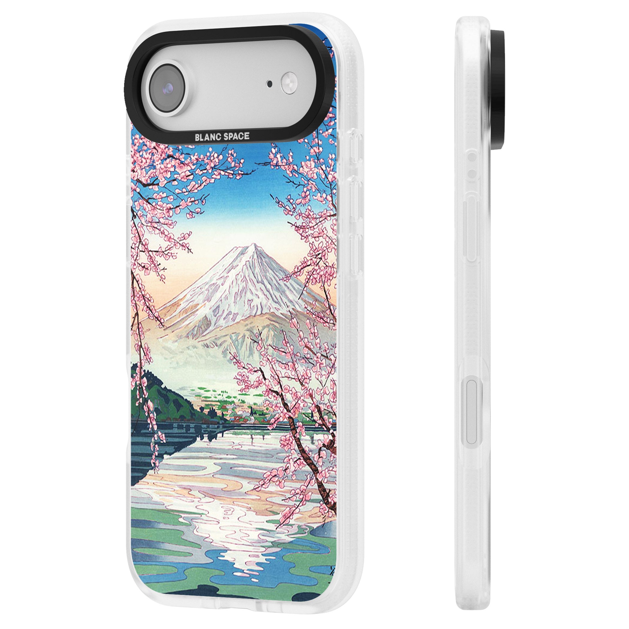 Mt Fuji From Lake Kawaguchi iPhone 17 Air Impact Air Clear Phone Case Side Profile