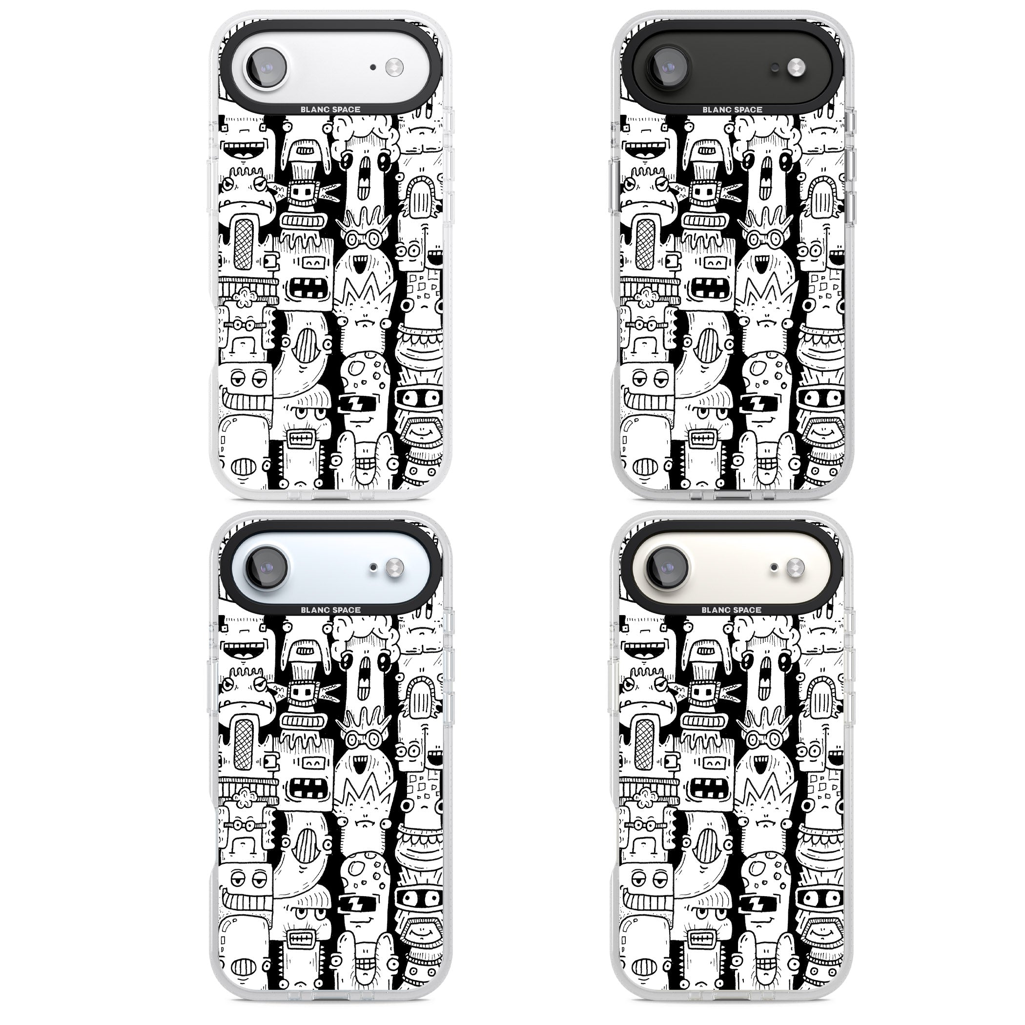 Monochrome Heads iPhone 17 Air Impact Air Clear Phone Case APT Impact Protection