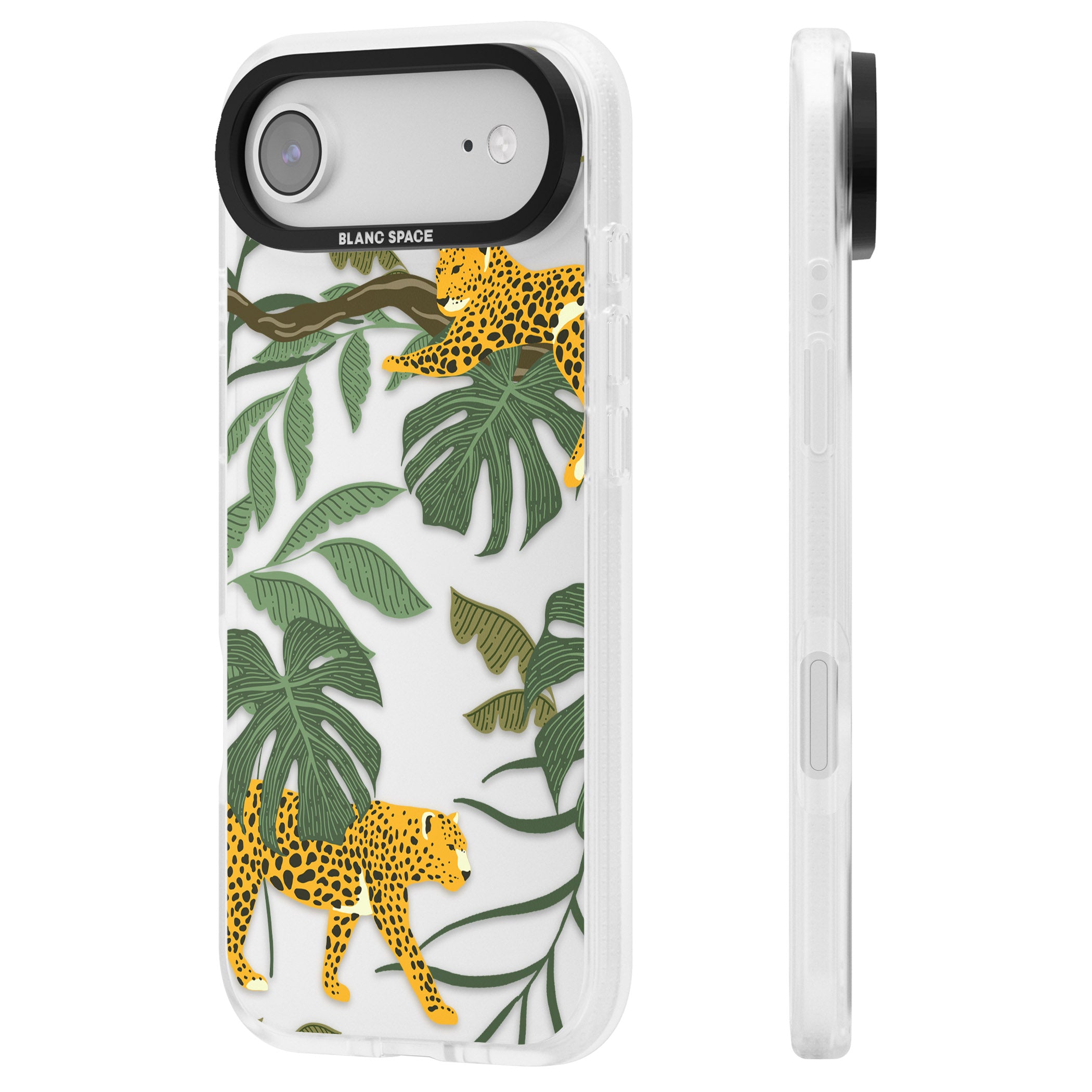 Jungle Cat Pattern iPhone 17 Air Impact Air Clear Phone Case Side Profile