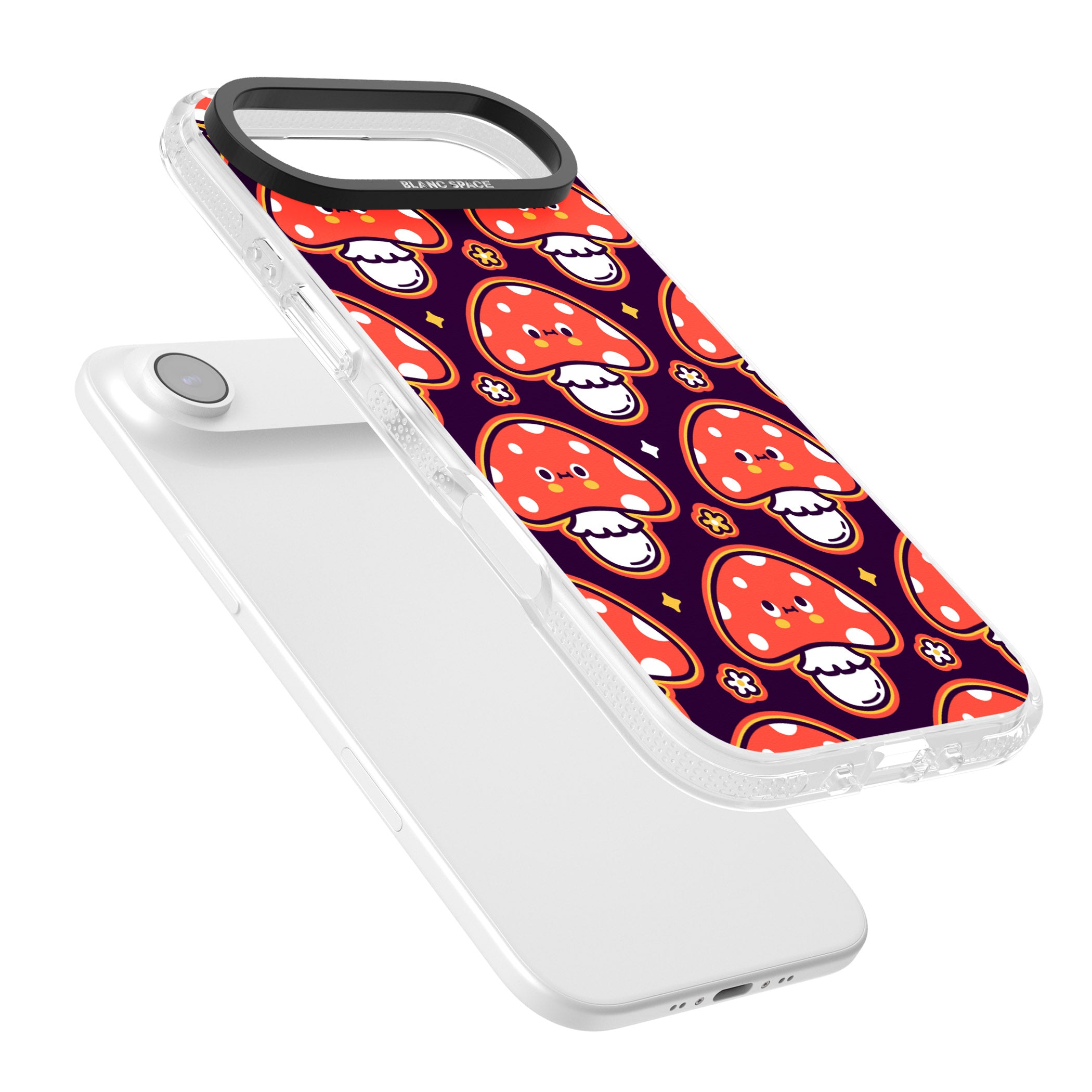 Mushroom Kawaii Pattern iPhone 17 Air Impact Air Clear Phone Case Colours