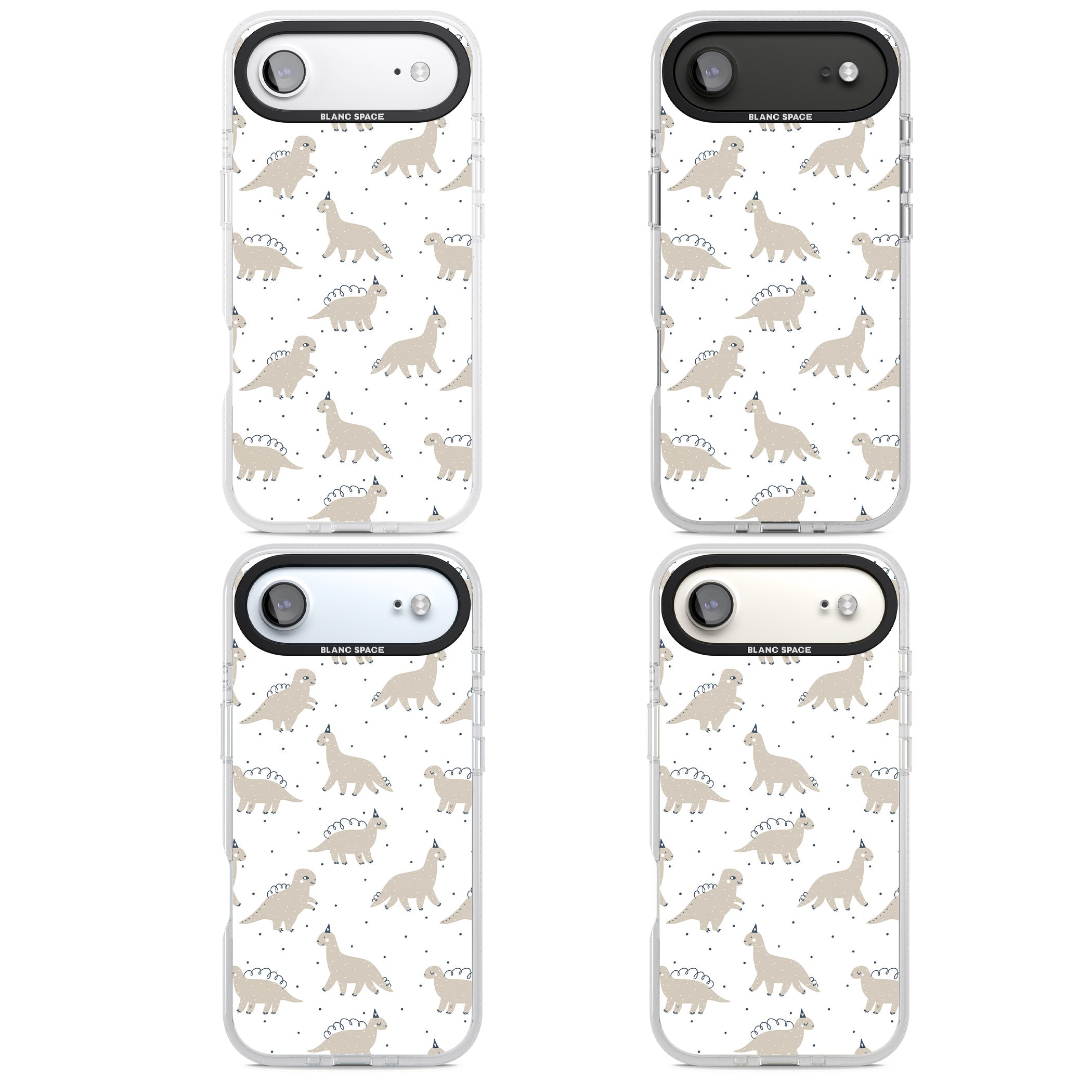 Party Dino Pattern iPhone 17 Air Impact Air Clear Phone Case APT Impact Protection