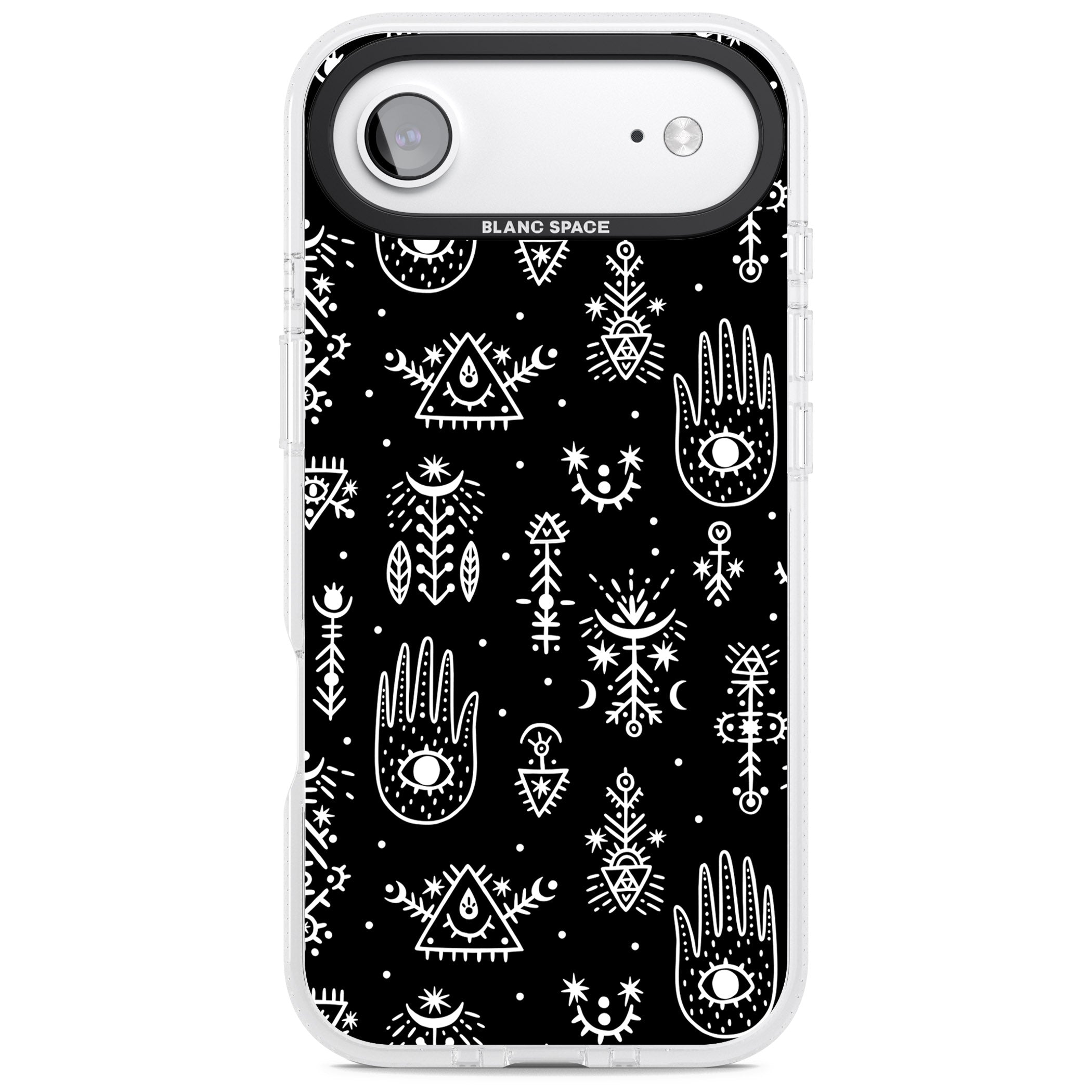 Tribal Symbols Black iPhone 17 Air Impact Air Clear Phone Case