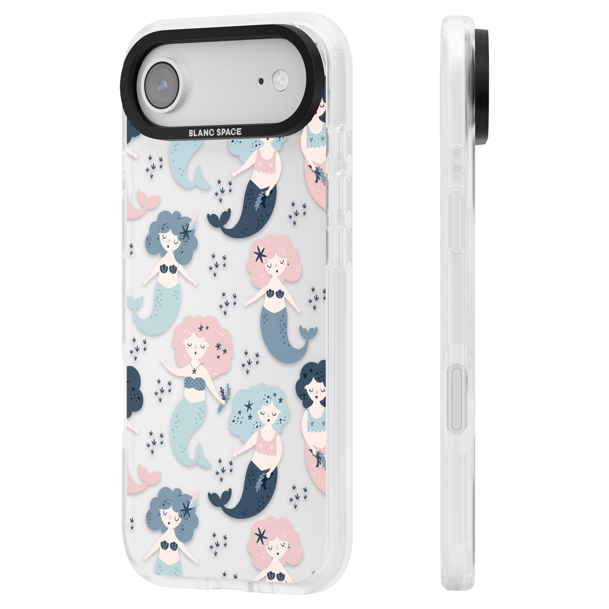Pastel Mermaids iPhone 17 Air Impact Air Clear Phone Case Side Profile