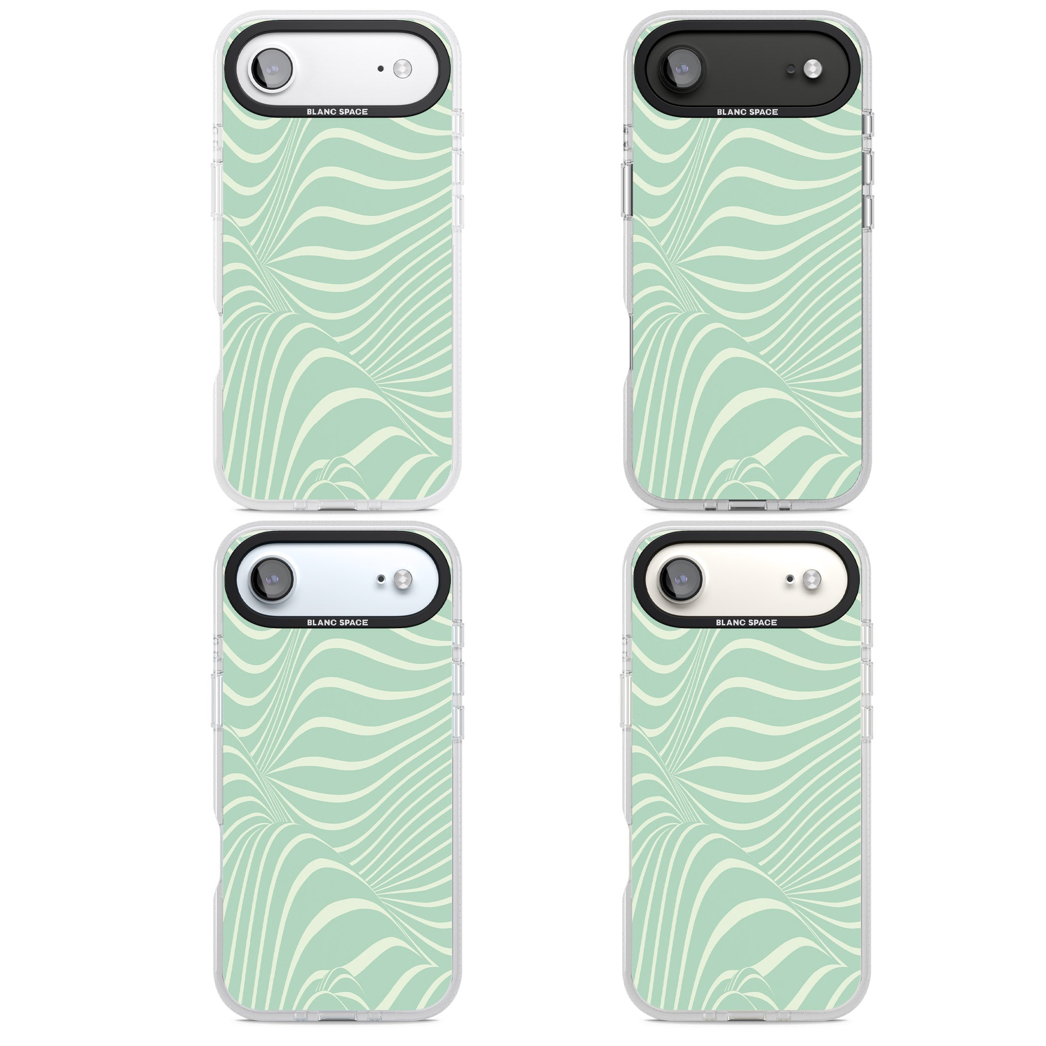 Mint Green Distorted Line iPhone 17 Air Impact Air Clear Phone Case APT Impact Protection