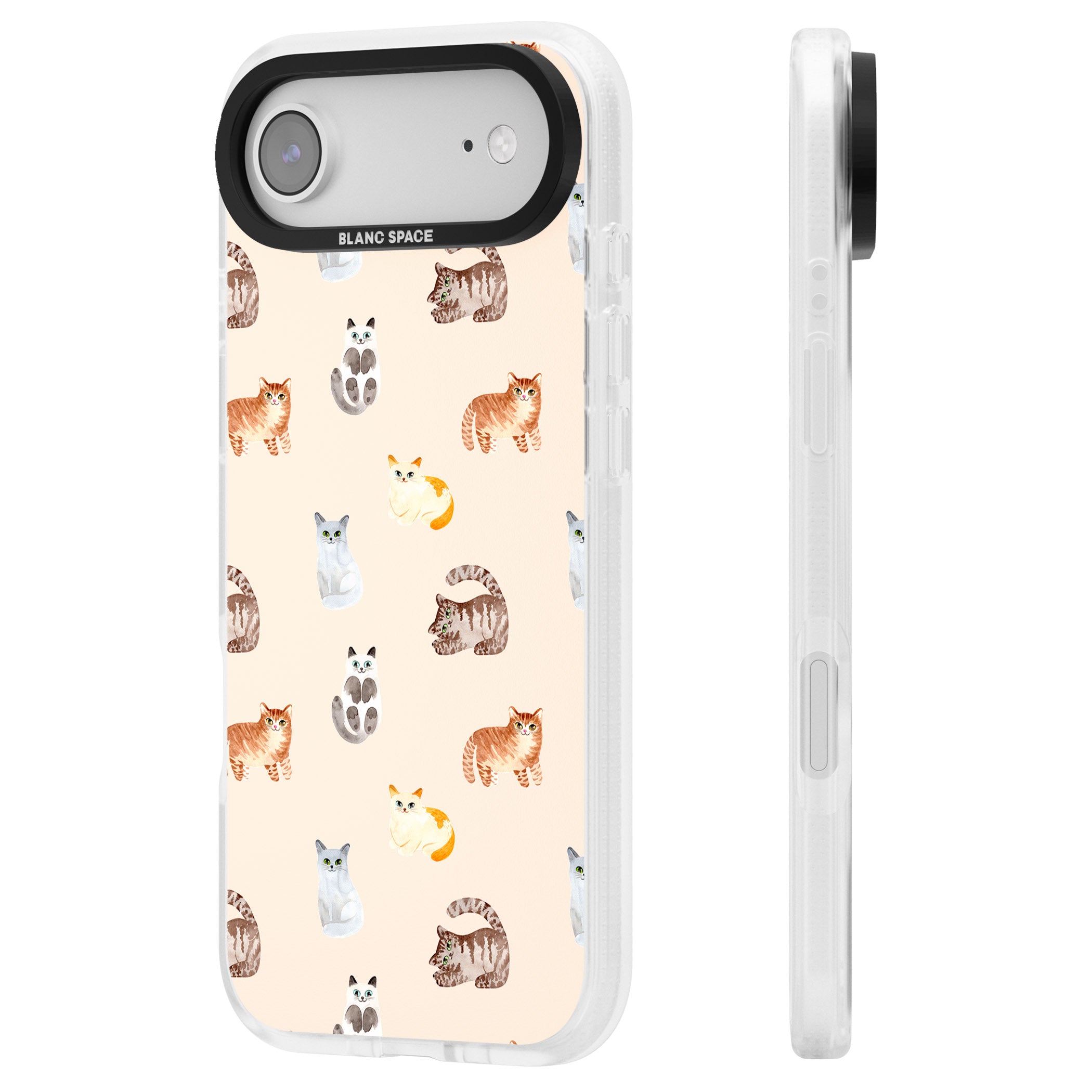 Cute Cat Parade iPhone 17 Air Impact Air Clear Phone Case Side Profile