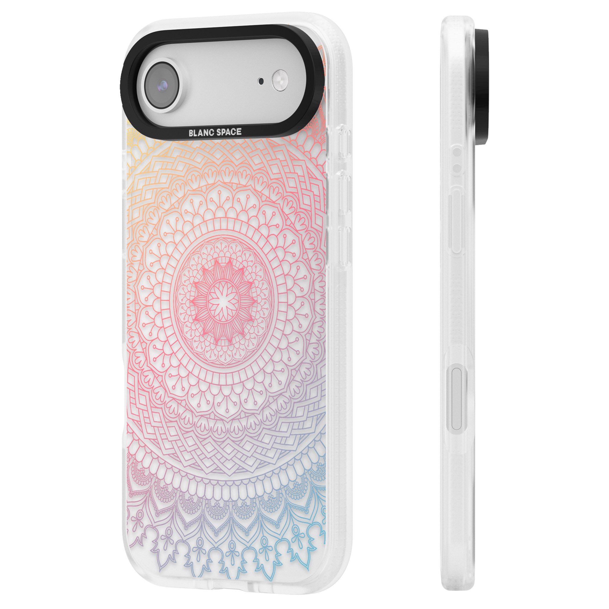 Rainbow Mandala iPhone 17 Air Impact Air Clear Phone Case Side Profile