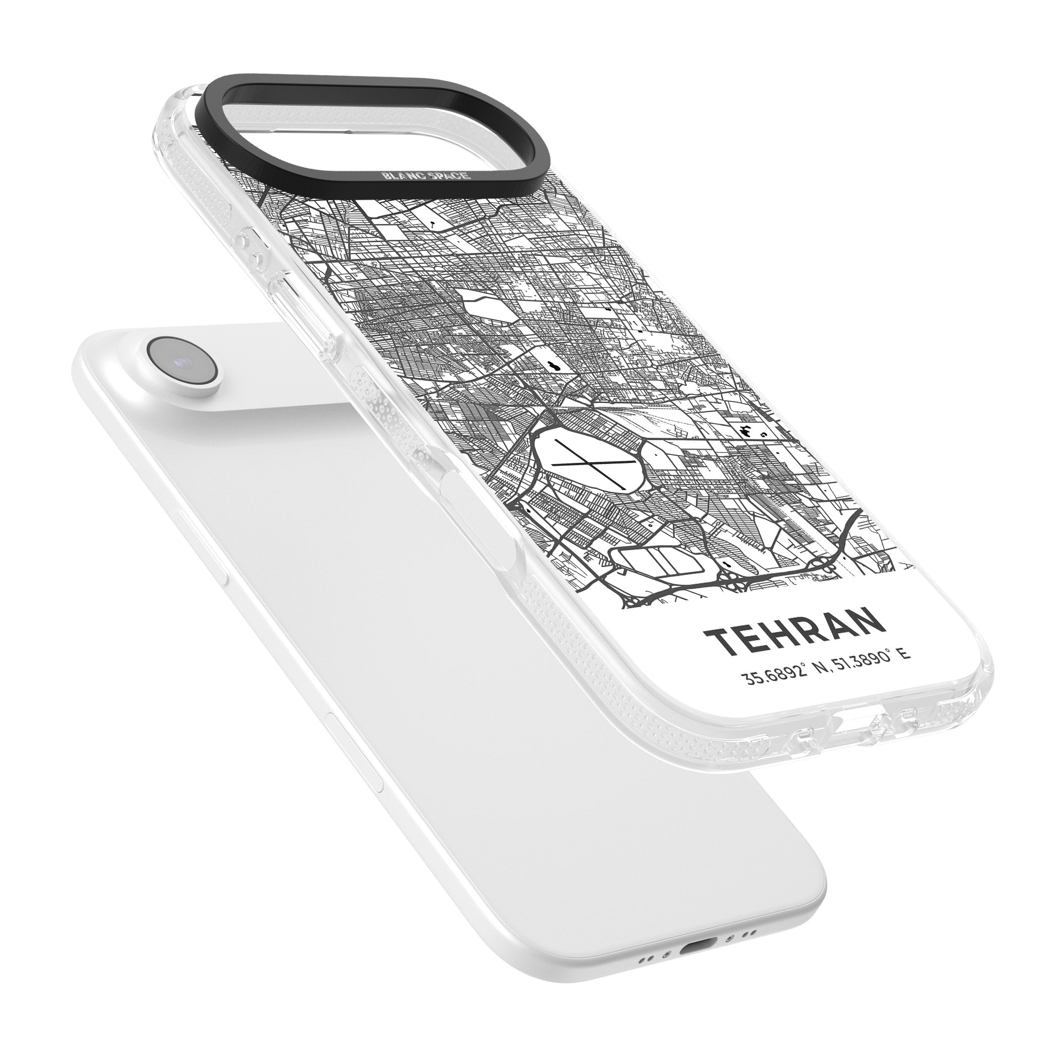 Tehran Map iPhone 17 Air Impact Air Clear Phone Case Colours