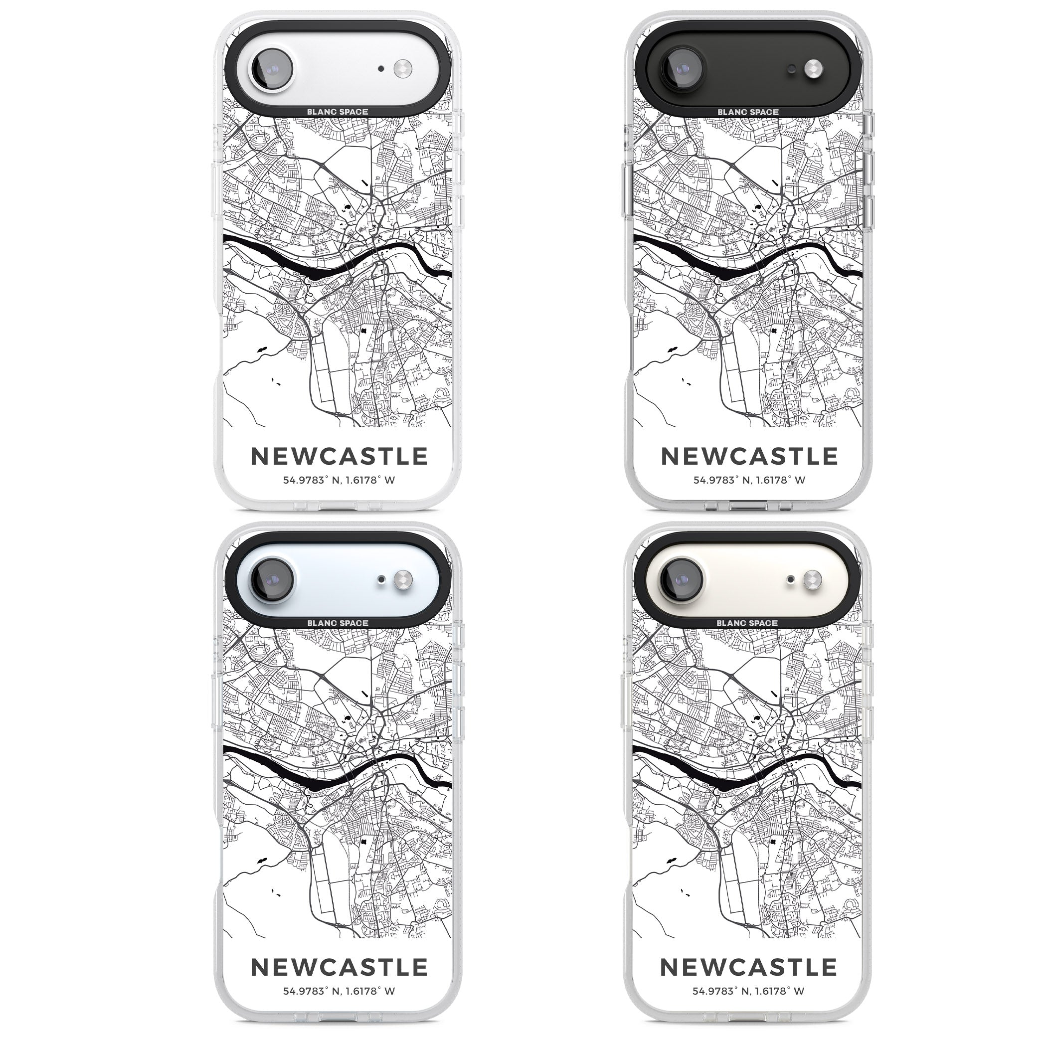 Newcastle City Map iPhone 17 Air Impact Air Clear Phone Case APT Impact Protection