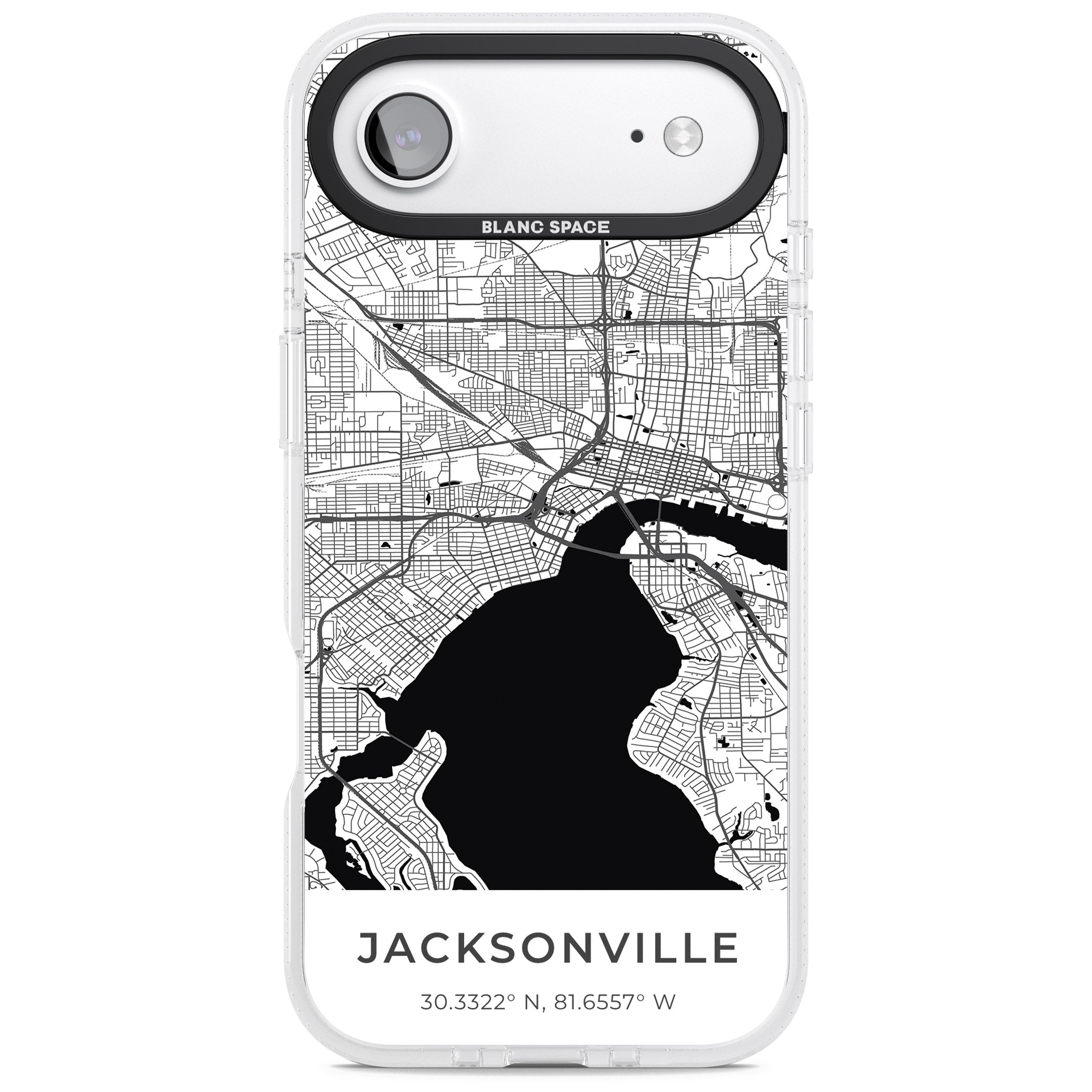 Jacksonville Map iPhone 17 Air Impact Air Clear Phone Case