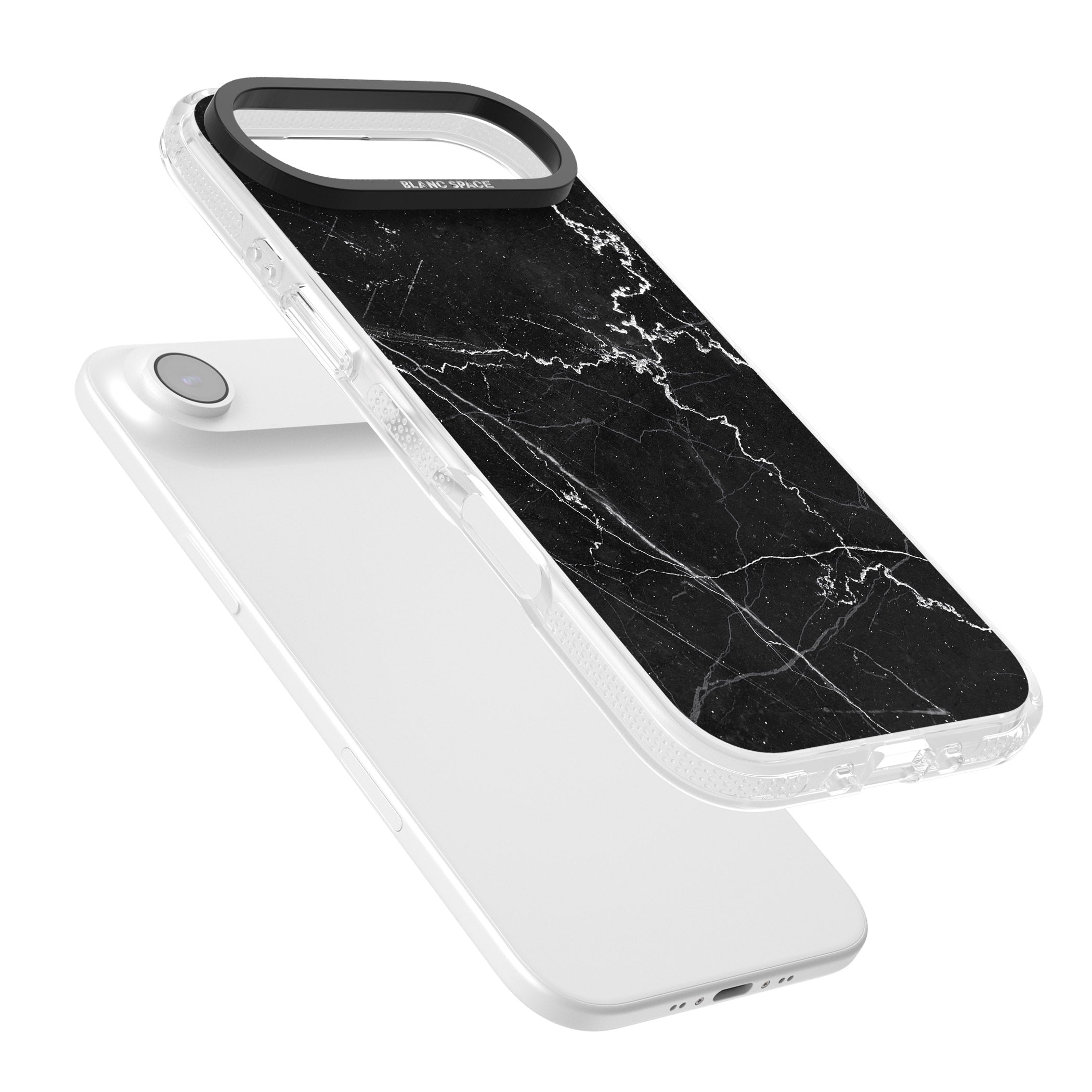 Bold Black Marble With White Texture iPhone 17 Air Impact Air Clear Phone Case Colours