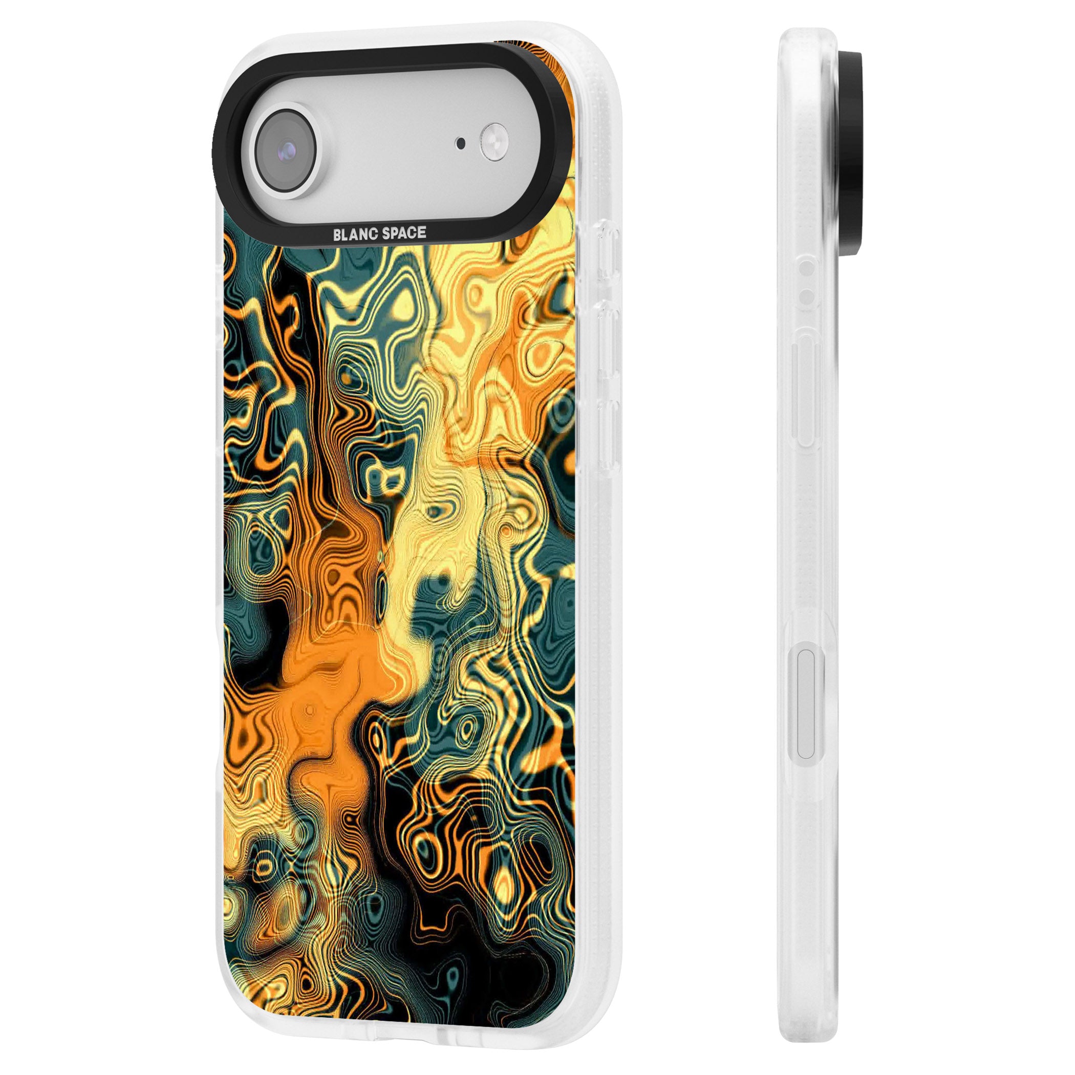 Gold Green Marble iPhone 17 Air Impact Air Clear Phone Case Side Profile