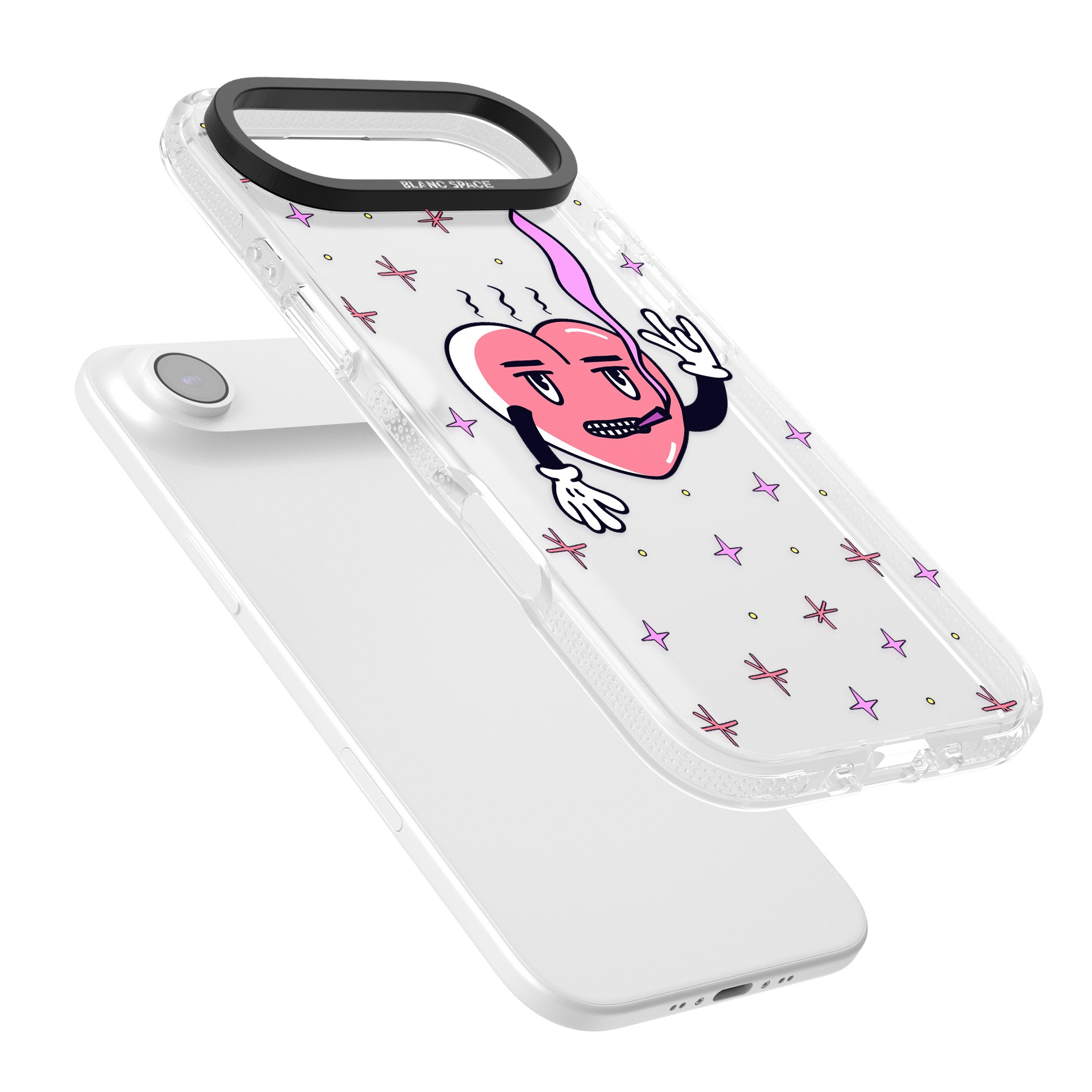 Quirky Heart iPhone 17 Air Impact Air Clear Phone Case Colours