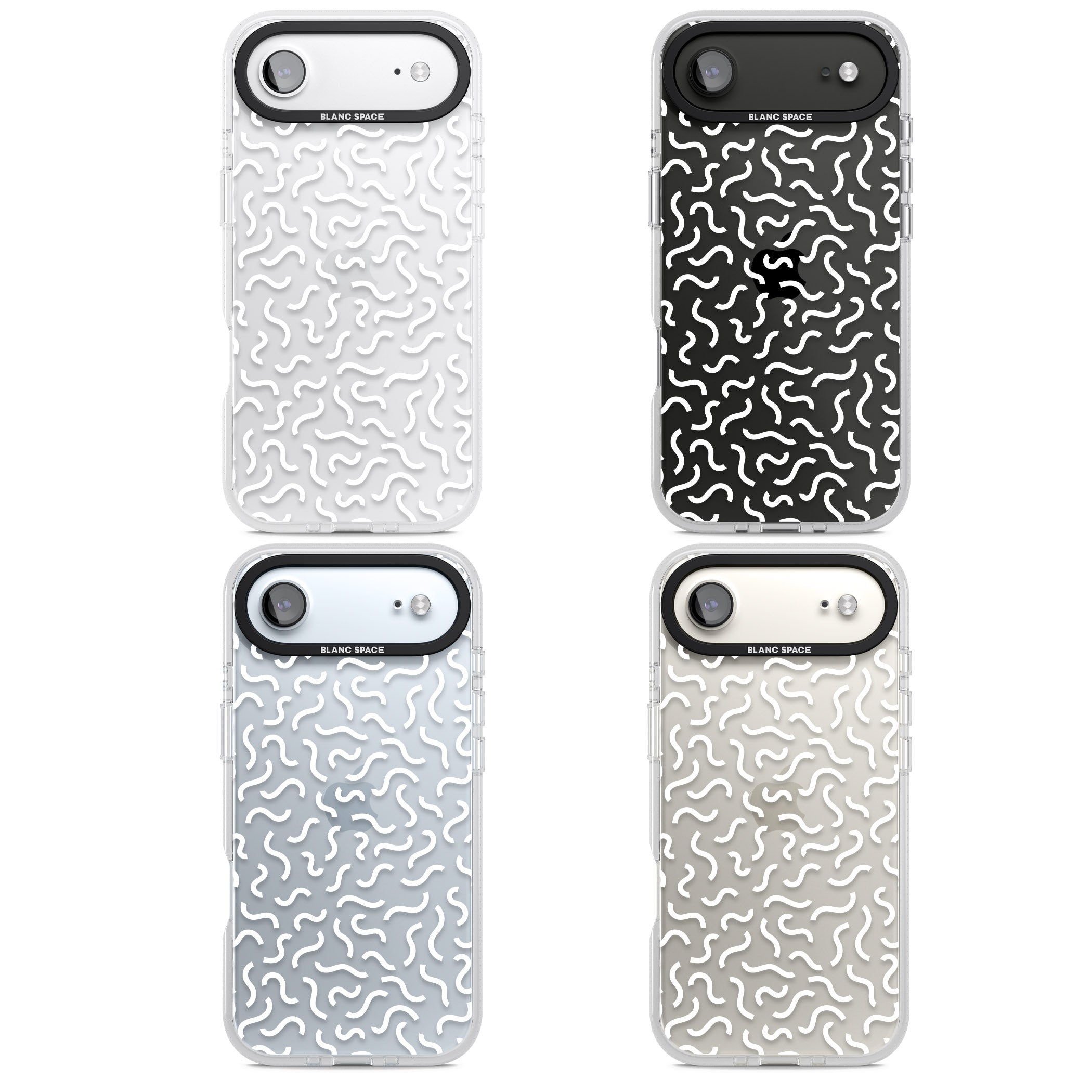 Black & White Wavy Pattern iPhone 17 Air Impact Air Clear Phone Case APT Impact Protection