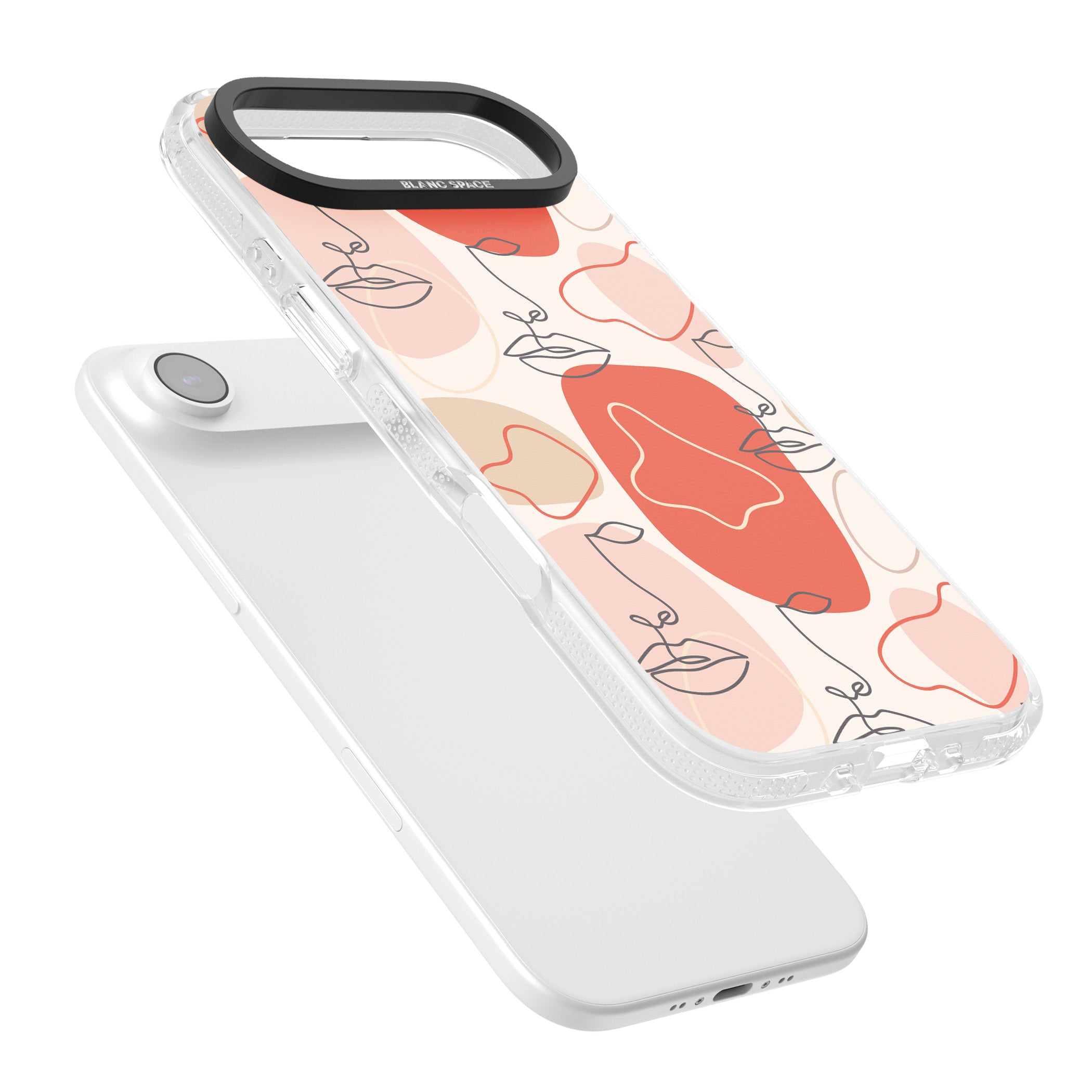 Abstract Face Line Art iPhone 17 Air Impact Air Clear Phone Case Colours