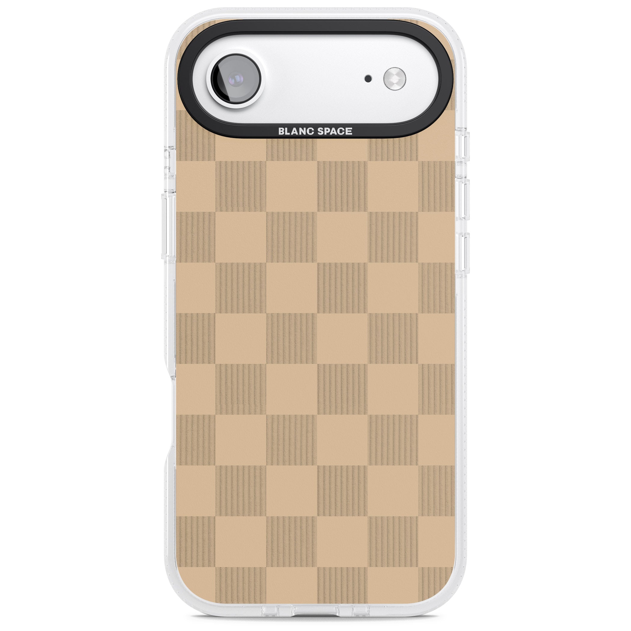 Beige Checkered iPhone 17 Air Impact Air Clear Phone Case