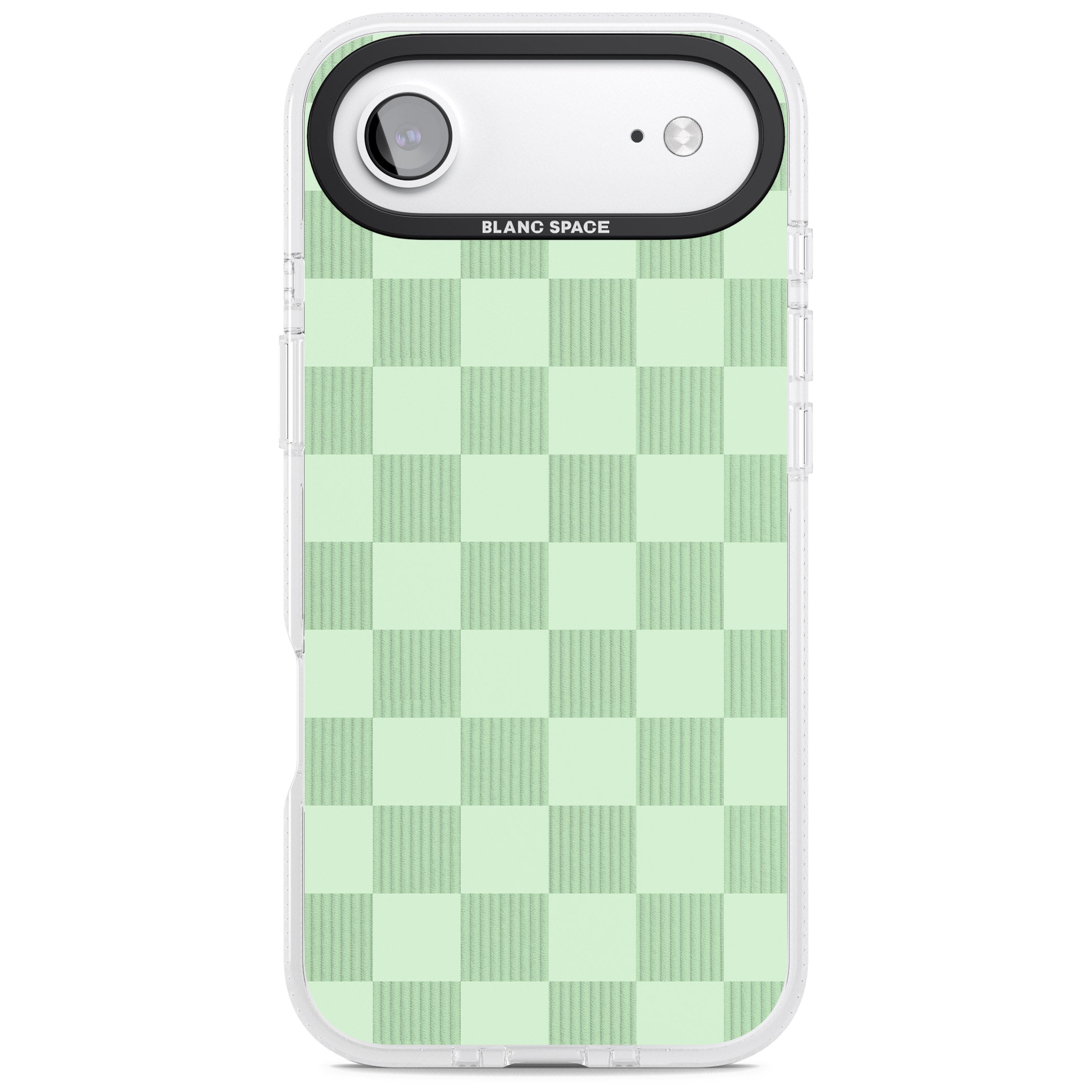 Seafoam Checkered iPhone 17 Air Impact Air Clear Phone Case
