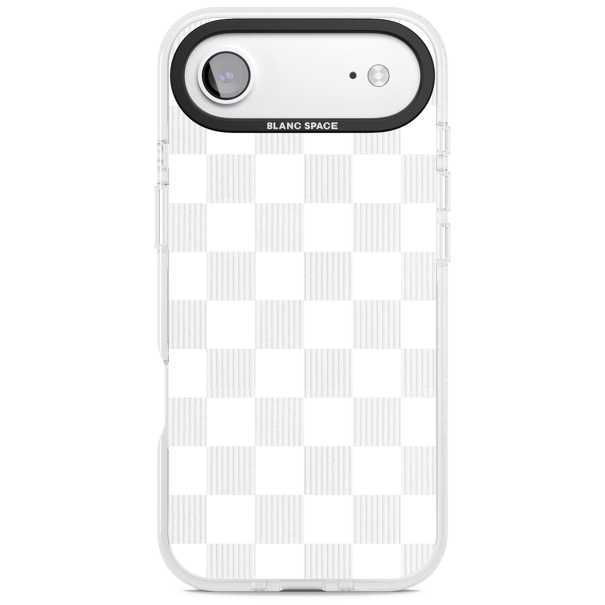 White Checkered iPhone 17 Air Impact Air Clear Phone Case