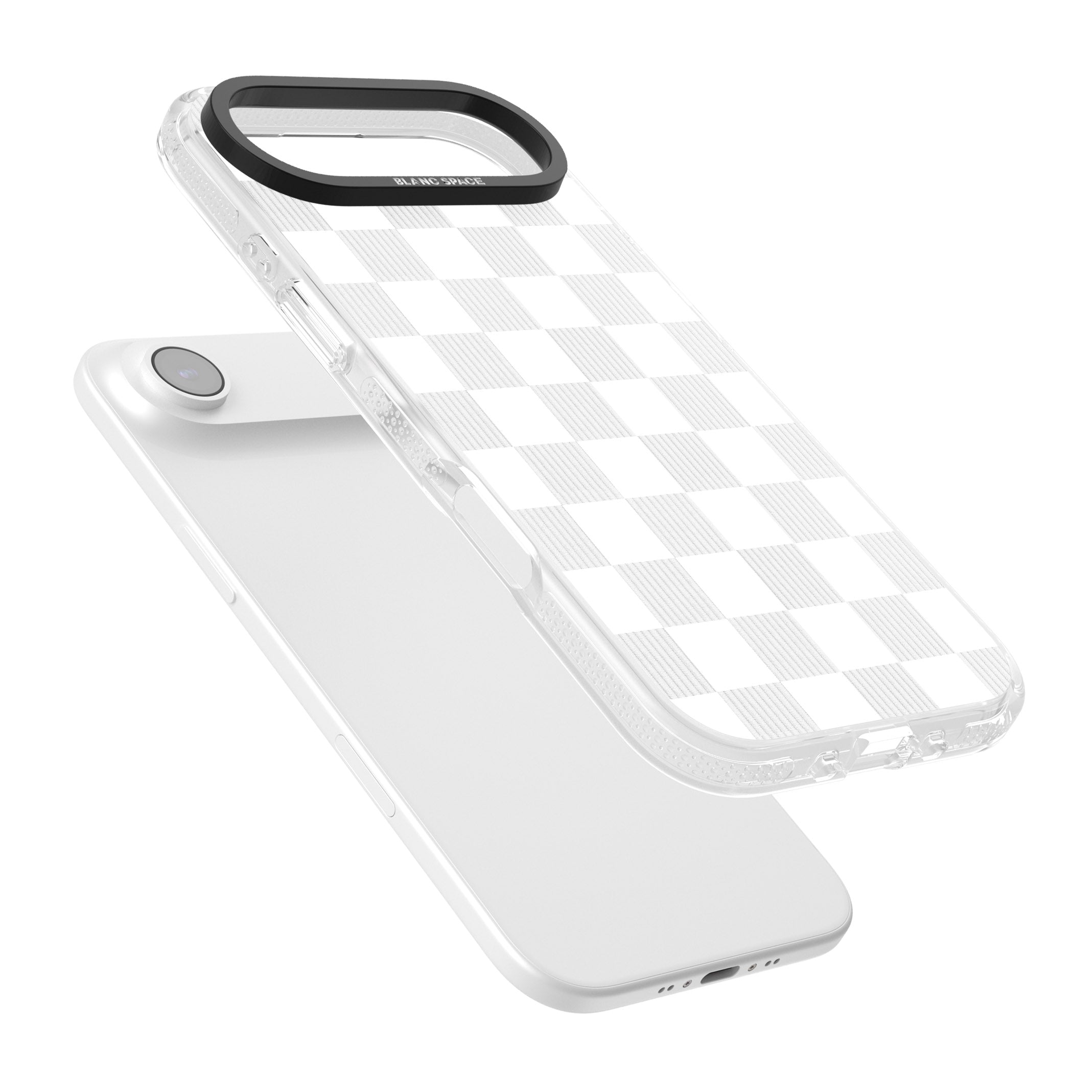 White Checkered iPhone 17 Air Impact Air Clear Phone Case Colours