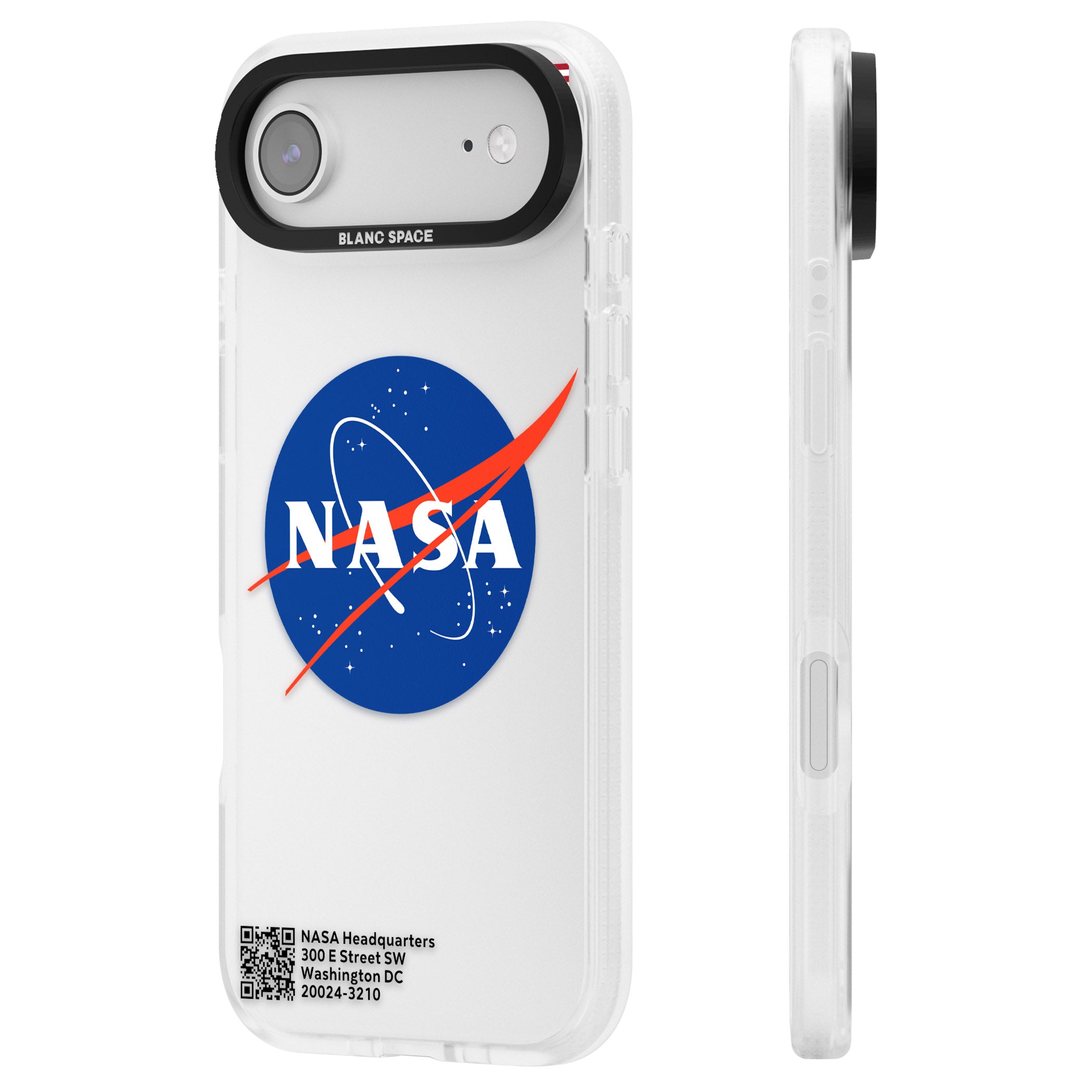 Nasa Meatball iPhone 17 Air Impact Air Clear Phone Case Side Profile