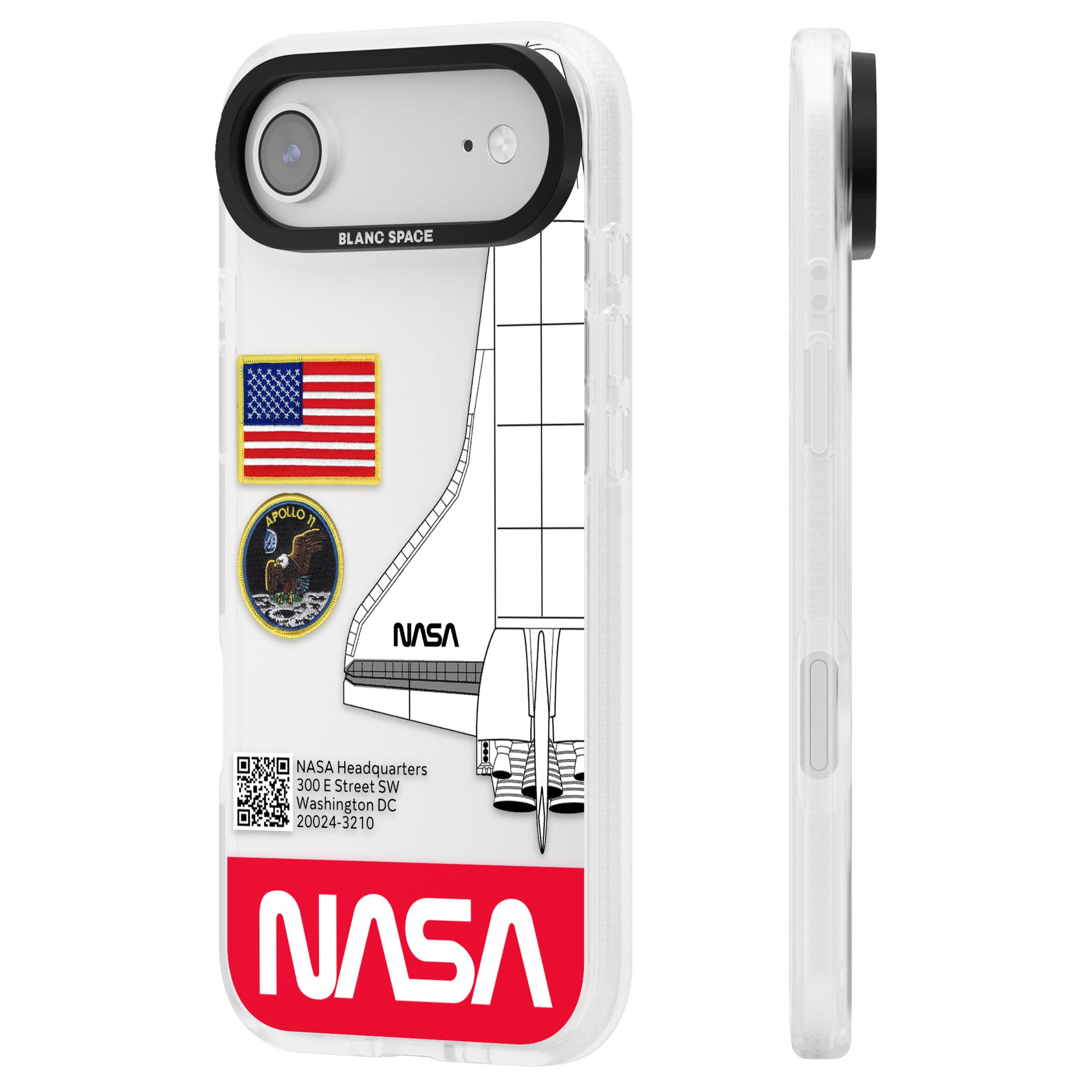 Nasa Apollo 11 iPhone 17 Air Impact Air Clear Phone Case Side Profile