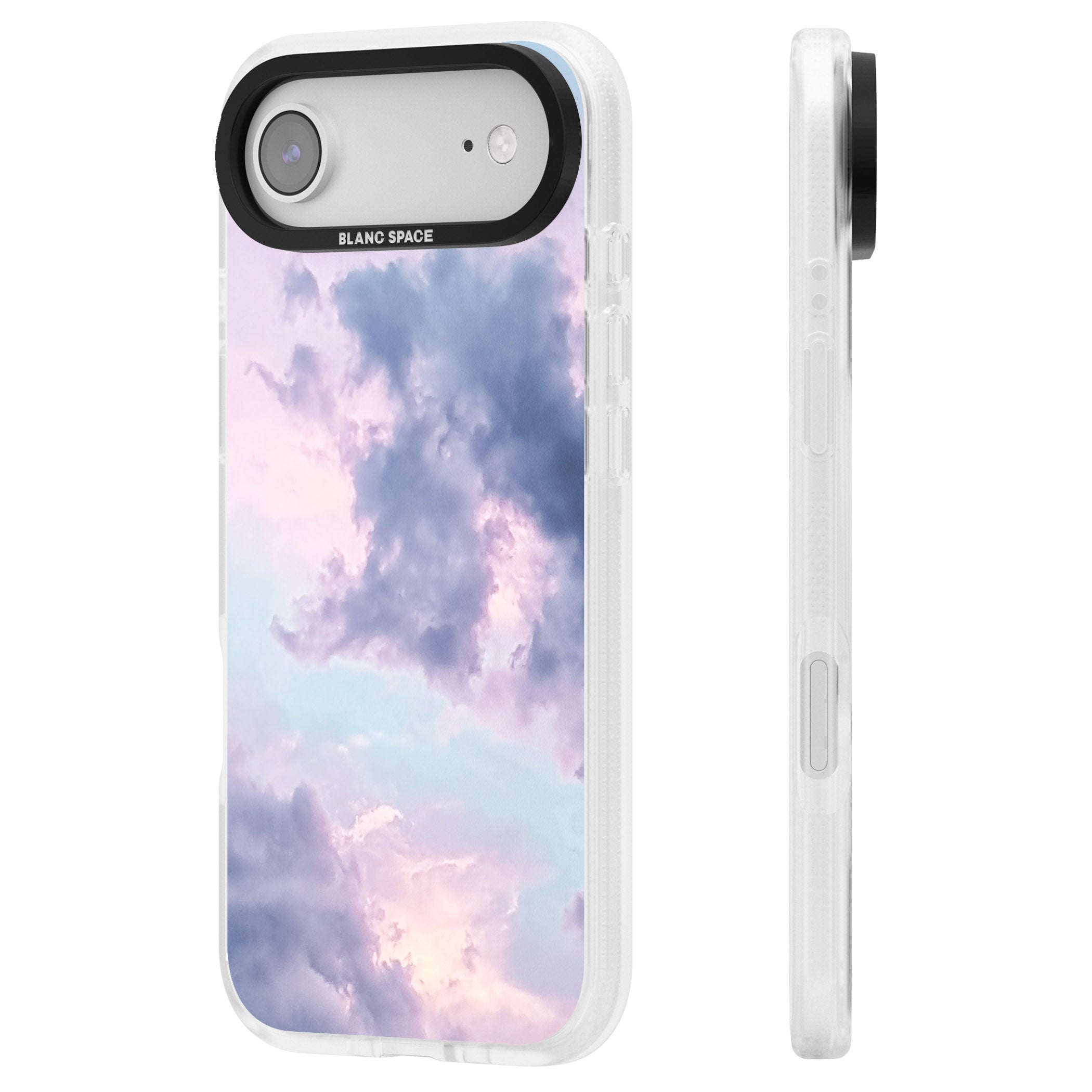 Pastel Sky Clouds iPhone 17 Air Impact Air Clear Phone Case Side Profile