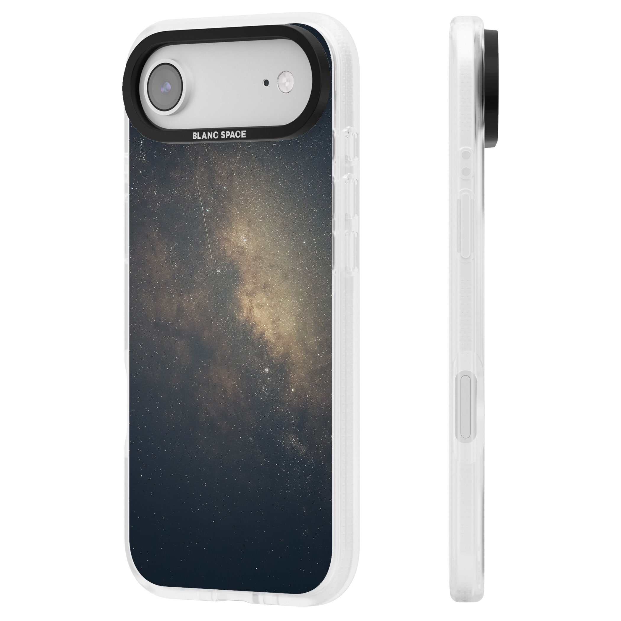 Cosmic Night Sky iPhone 17 Air Impact Air Clear Phone Case Side Profile
