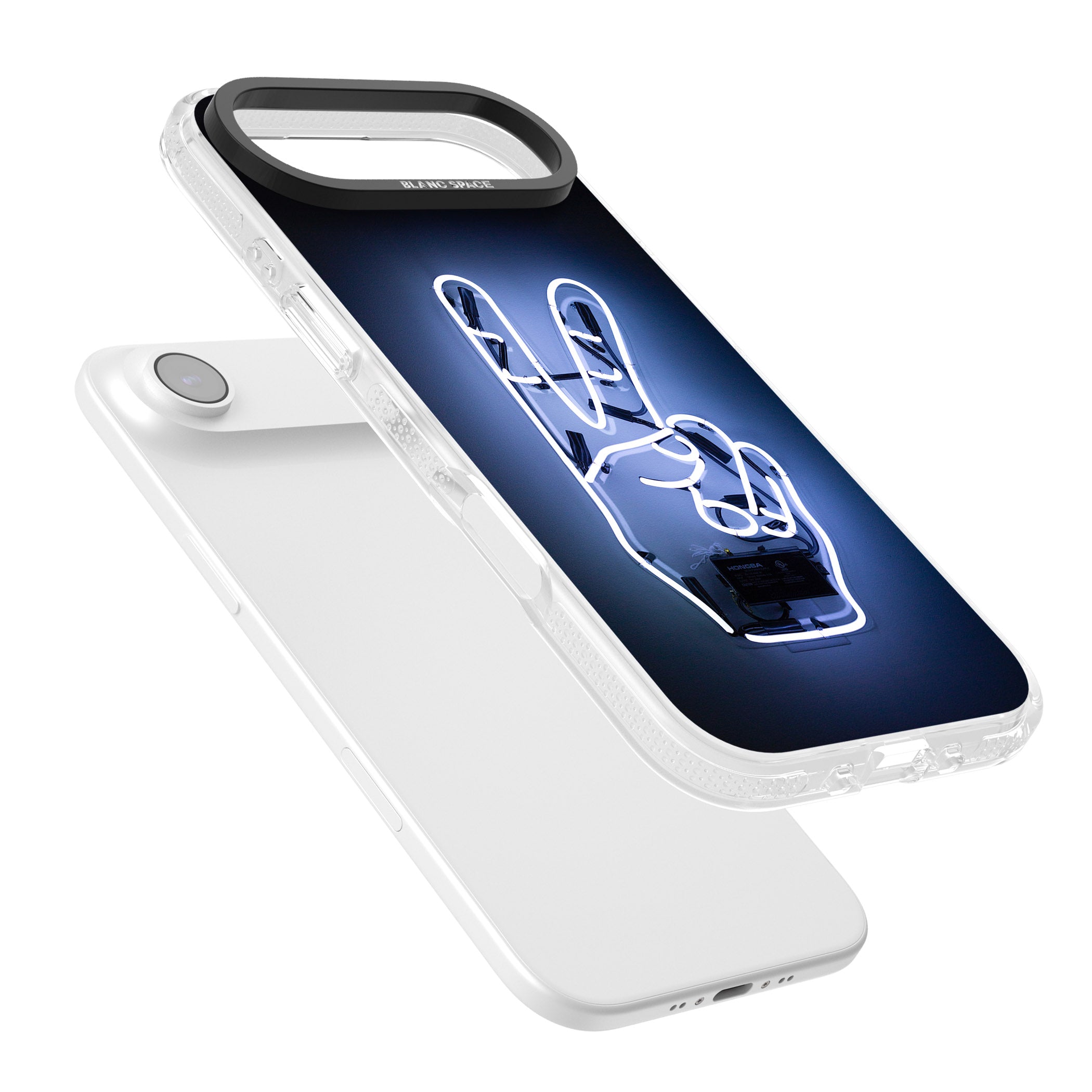 Neon Peace Sign iPhone 17 Air Impact Air Clear Phone Case Colours