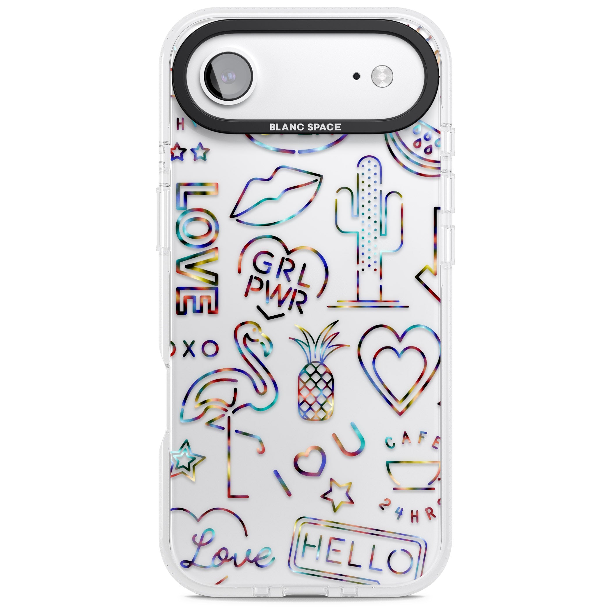 Funky Nebula Neon Sign iPhone 17 Air Impact Air Clear Phone Case