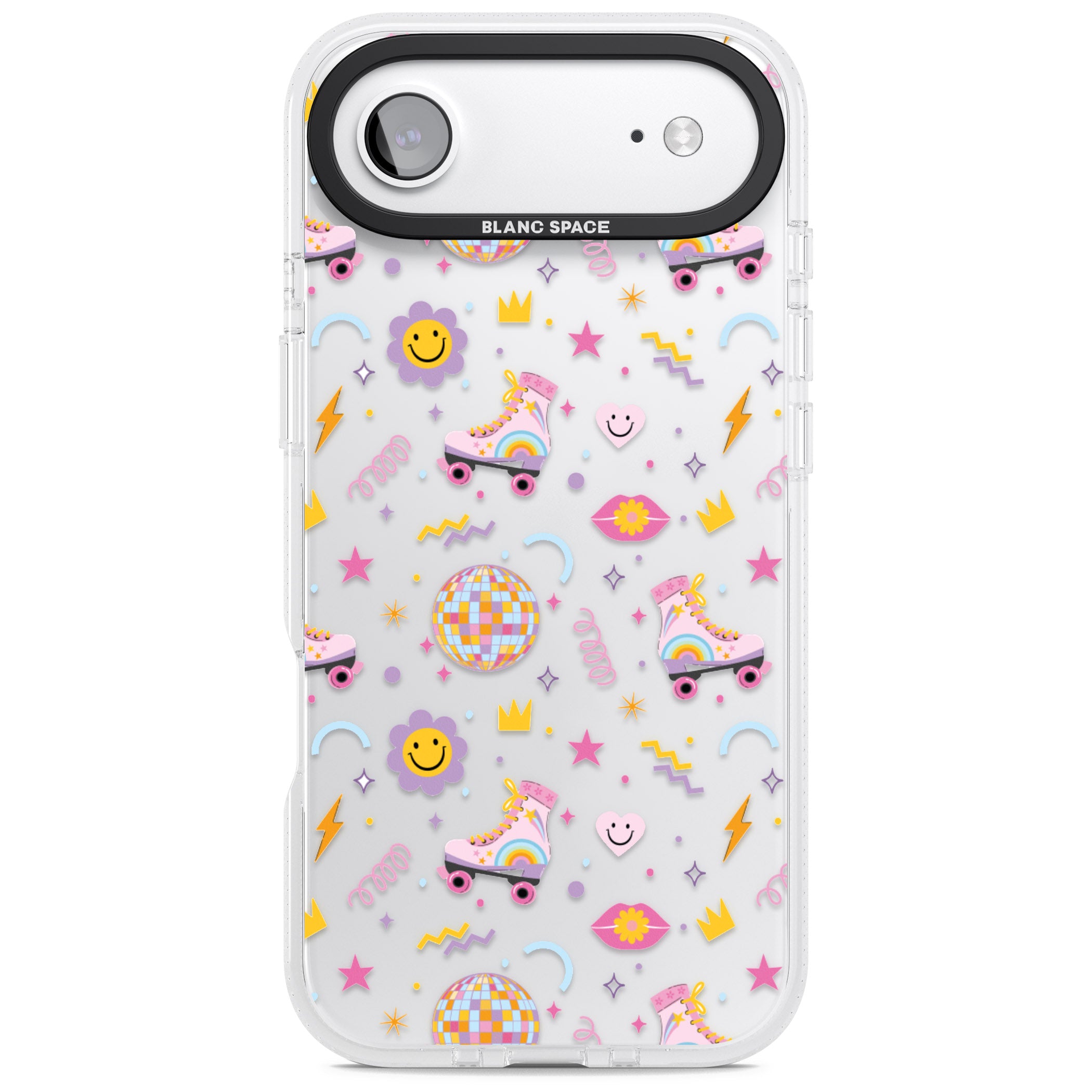 Roller Disco Pattern iPhone 17 Air Impact Air Clear Phone Case