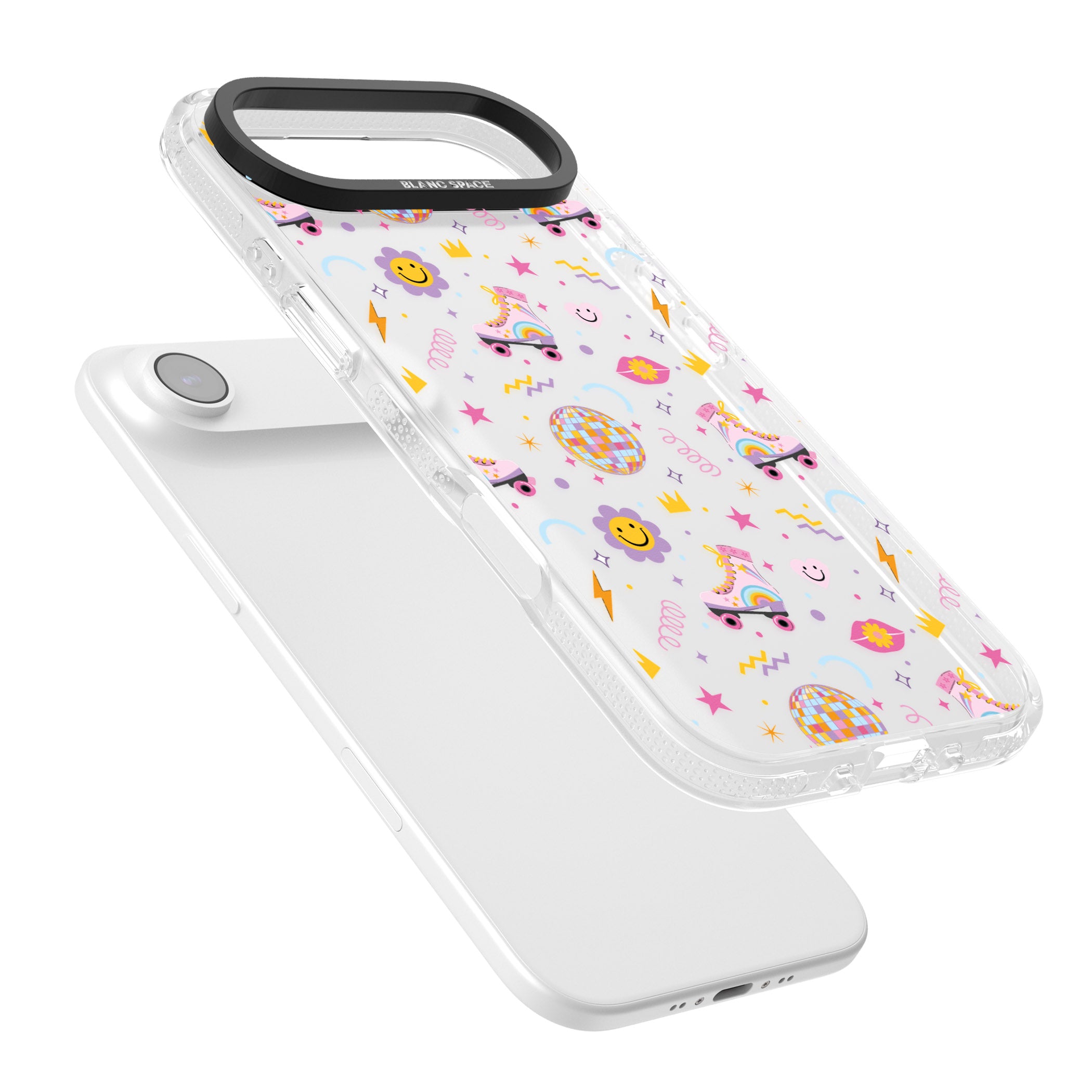 Roller Disco Pattern iPhone 17 Air Impact Air Clear Phone Case Colours