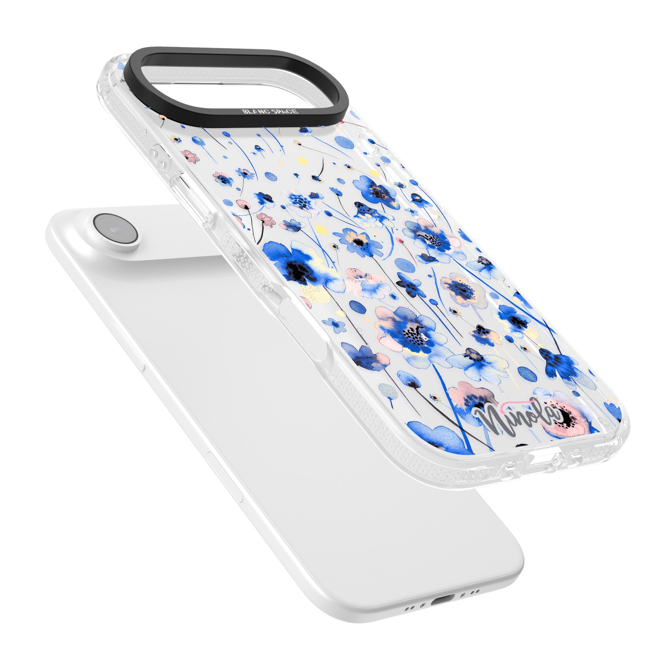 Ink Flowers Blue iPhone 17 Air Impact Air Clear Phone Case Colours