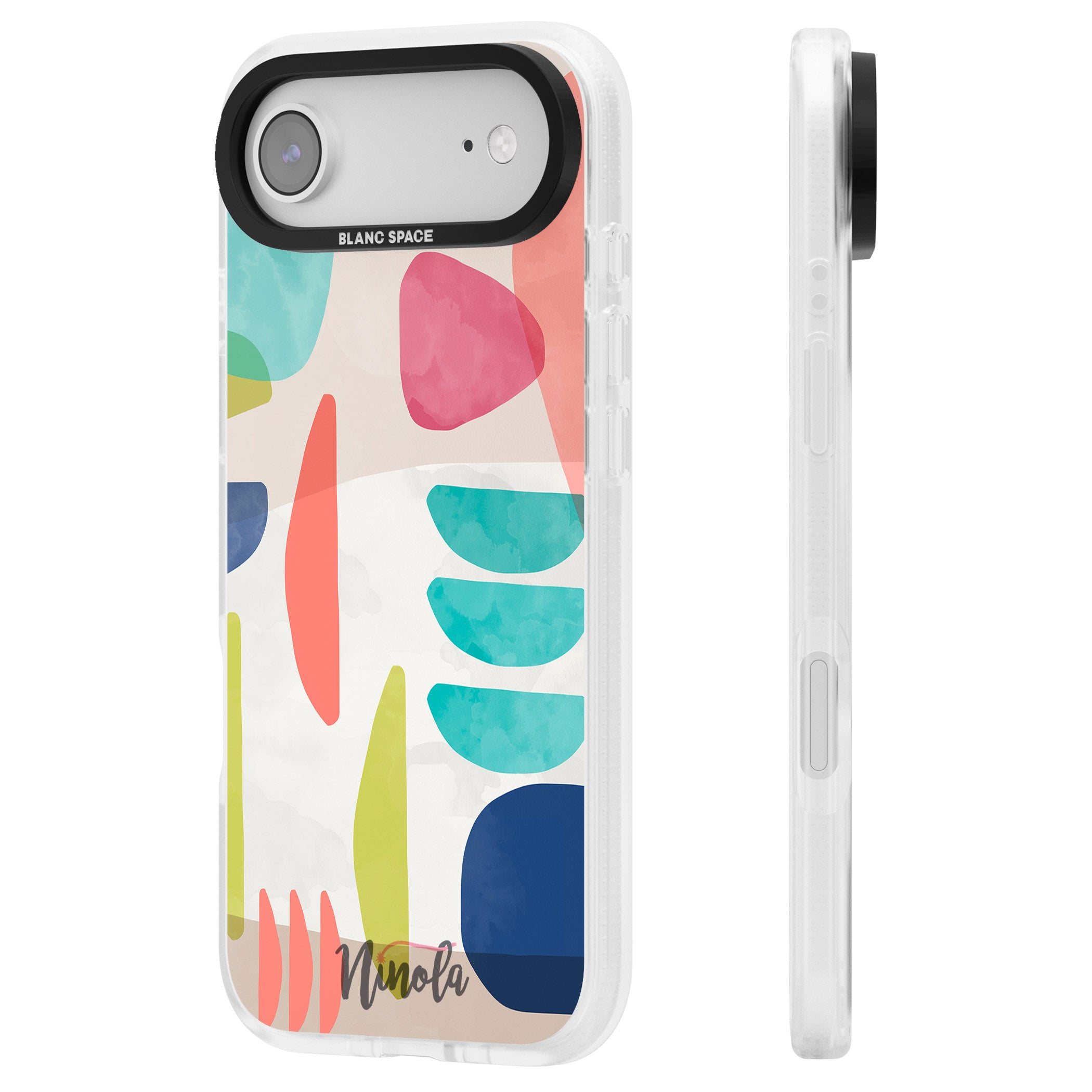 Bold Colorful Shapes iPhone 17 Air Impact Air Clear Phone Case Side Profile