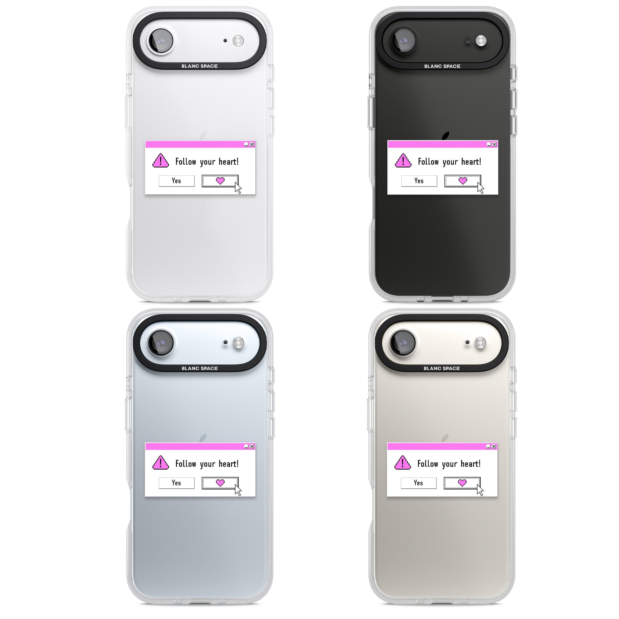 Follow Your Heart.Exe iPhone 17 Air Impact Air Clear Phone Case APT Impact Protection