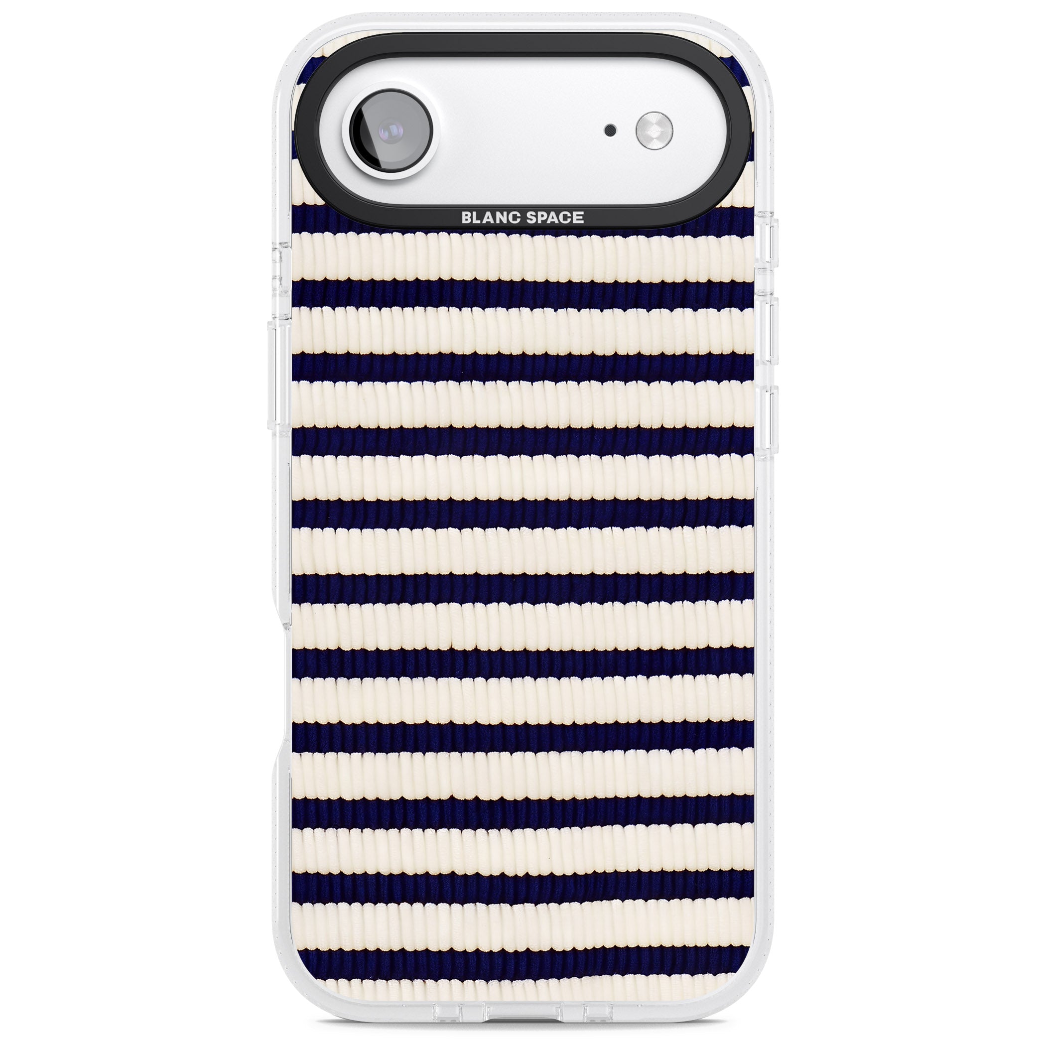 Navy & Cream Stripes iPhone 17 Air Impact Air Clear Phone Case
