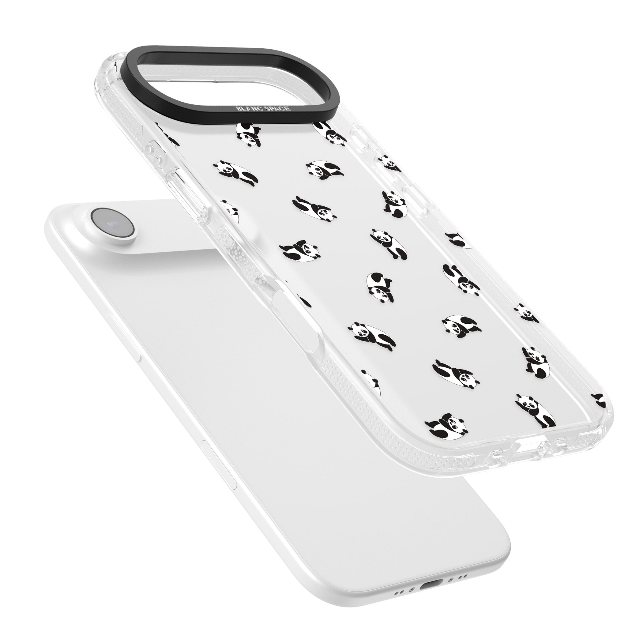 Tiny Panda Pattern iPhone 17 Air Impact Air Clear Phone Case Colours