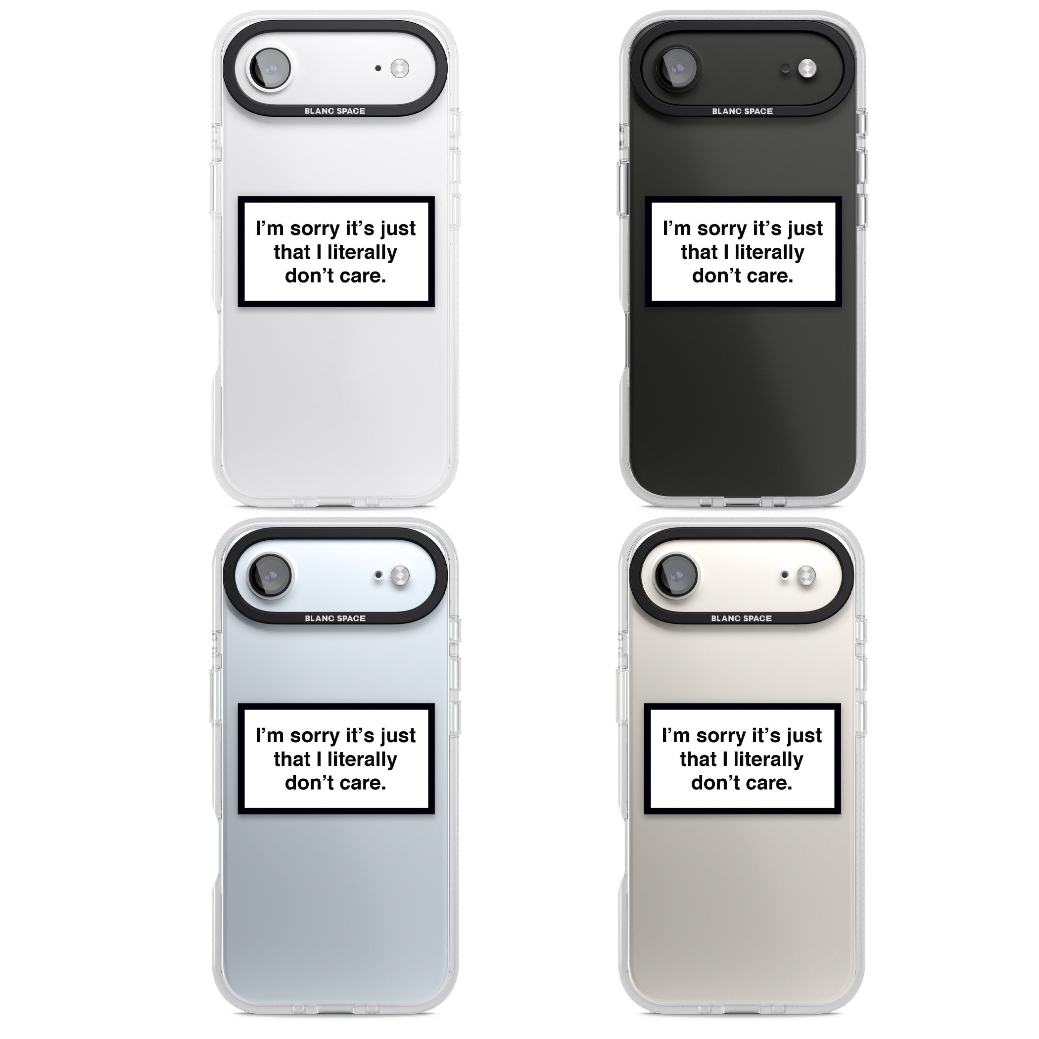 Literally Don'T Care iPhone 17 Air Impact Air Clear Phone Case APT Impact Protection