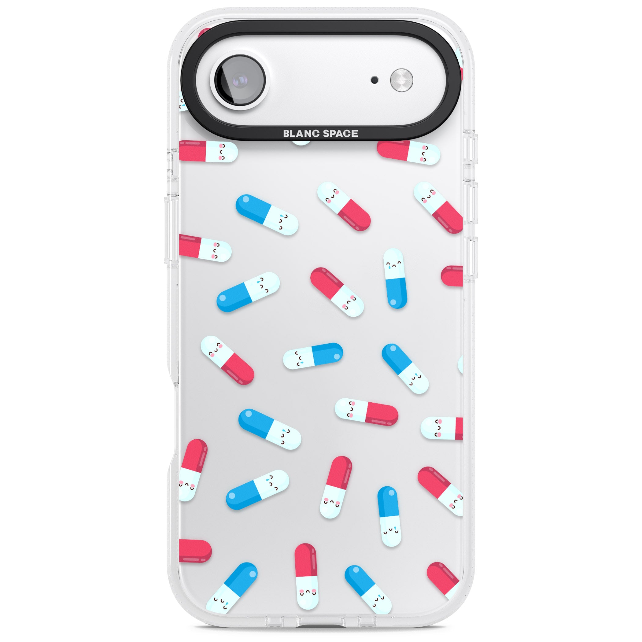 Kawaii Pill Pattern iPhone 17 Air Impact Air Clear Phone Case