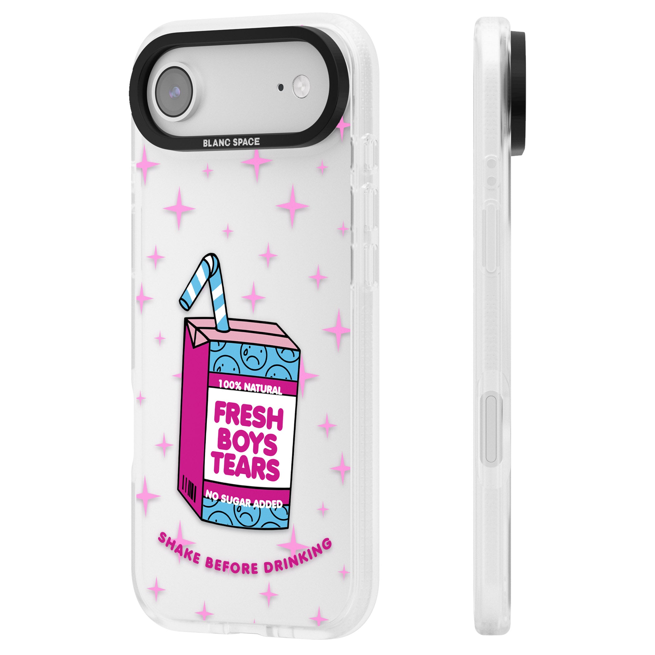 Boy Tears iPhone 17 Air Impact Air Clear Phone Case Side Profile