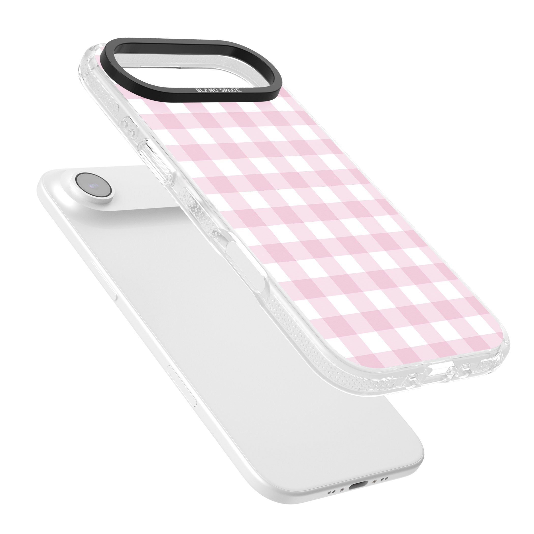 Pink Gingham Pattern iPhone 17 Air Impact Air Clear Phone Case Colours