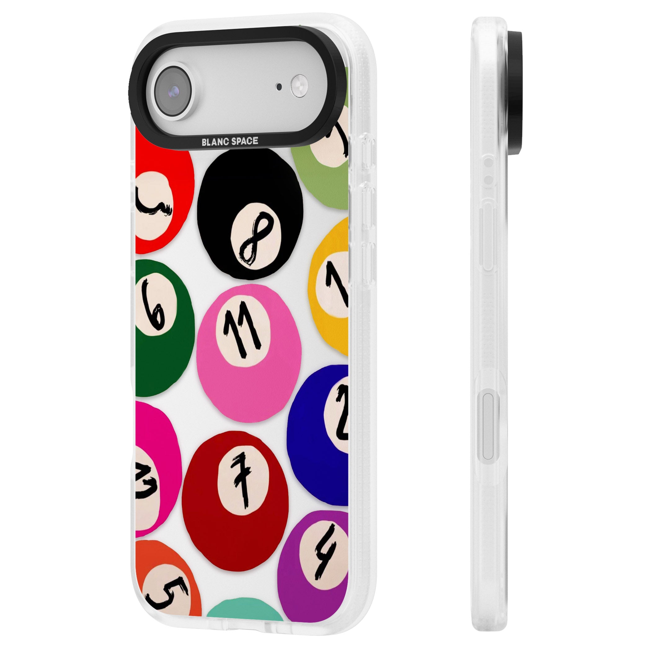 Pool Balls iPhone 17 Air Impact Air Clear Phone Case Side Profile