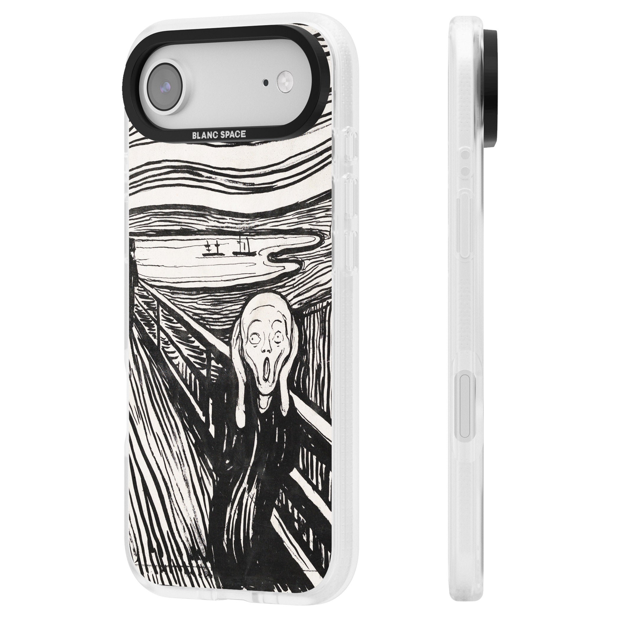 The Scream iPhone 17 Air Impact Air Clear Phone Case Side Profile
