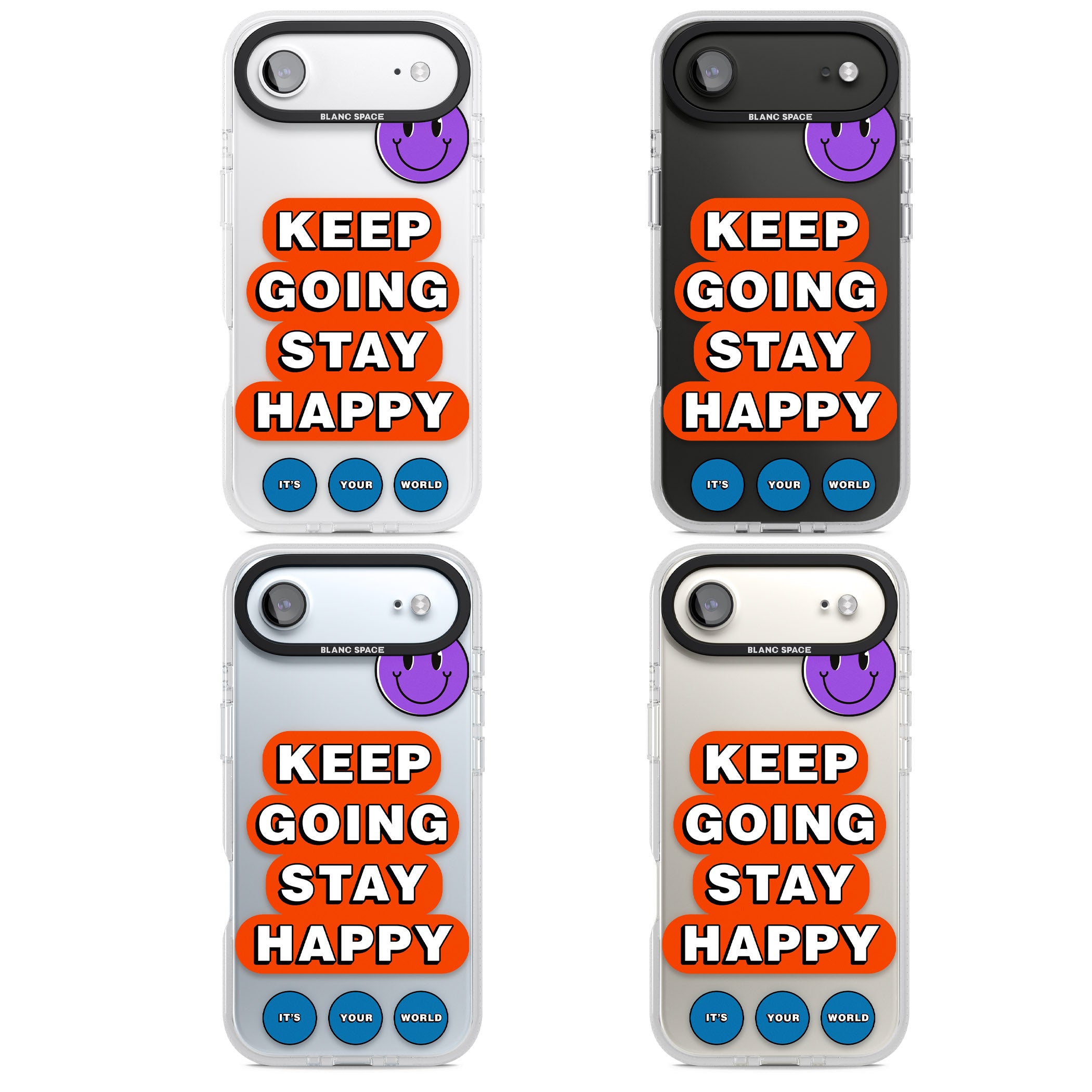 Keep Going Stay Happy iPhone 17 Air Impact Air Clear Phone Case APT Impact Protection